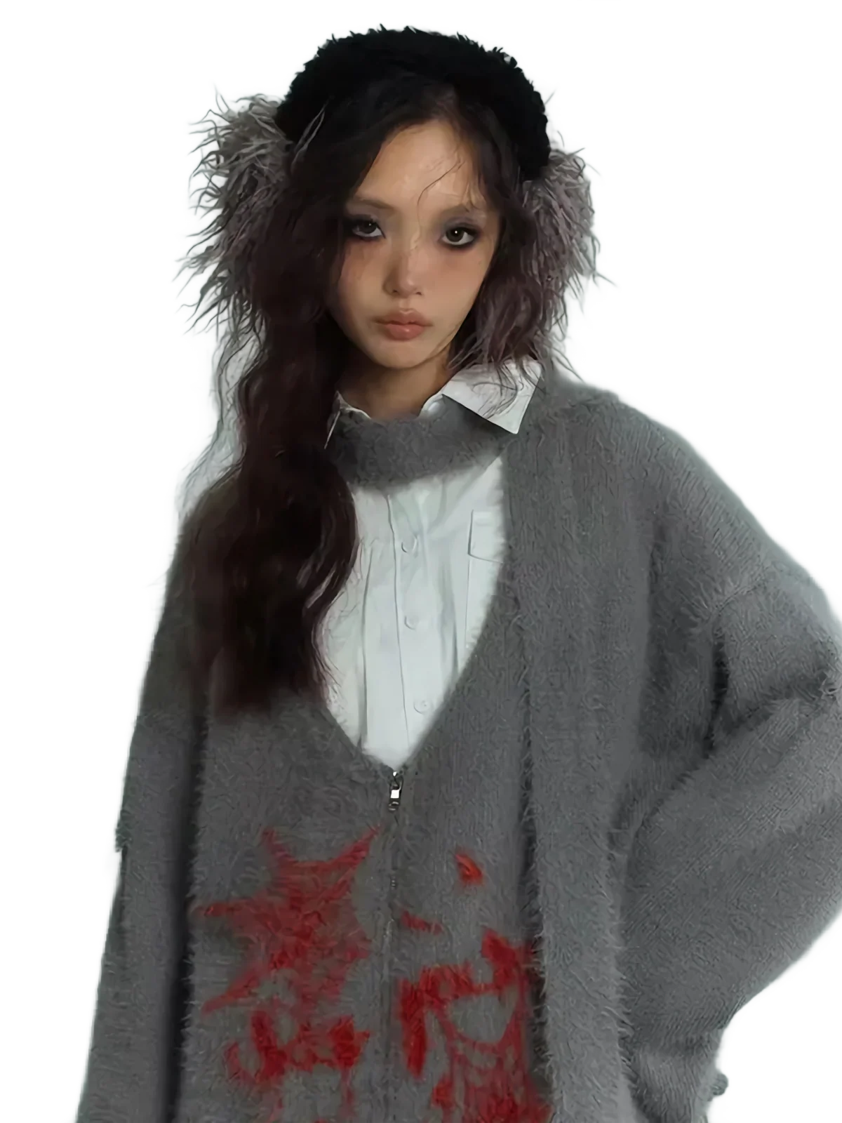 'Eclipse' Zip Up Knit Cardigan - Image 5