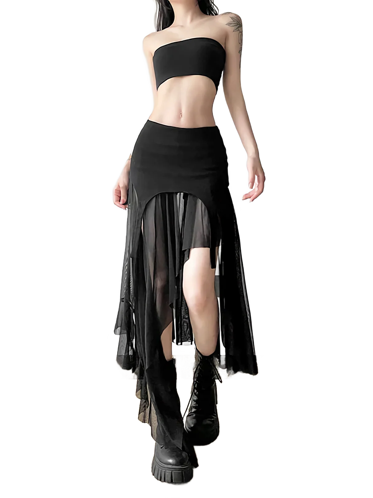 Enigma Mesh Punk Skirt - Image 2