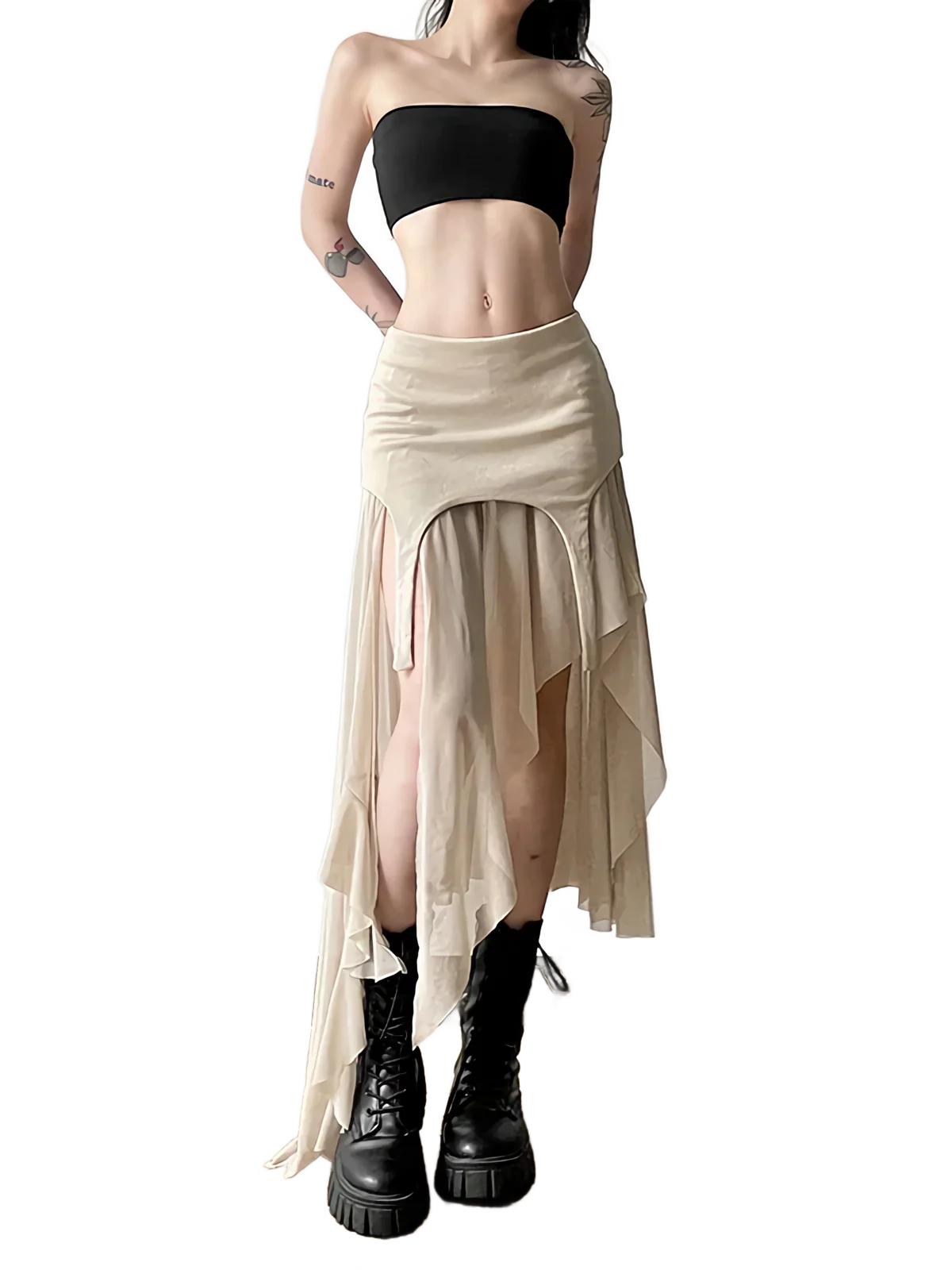 Enigma Mesh Punk Skirt - Image 3