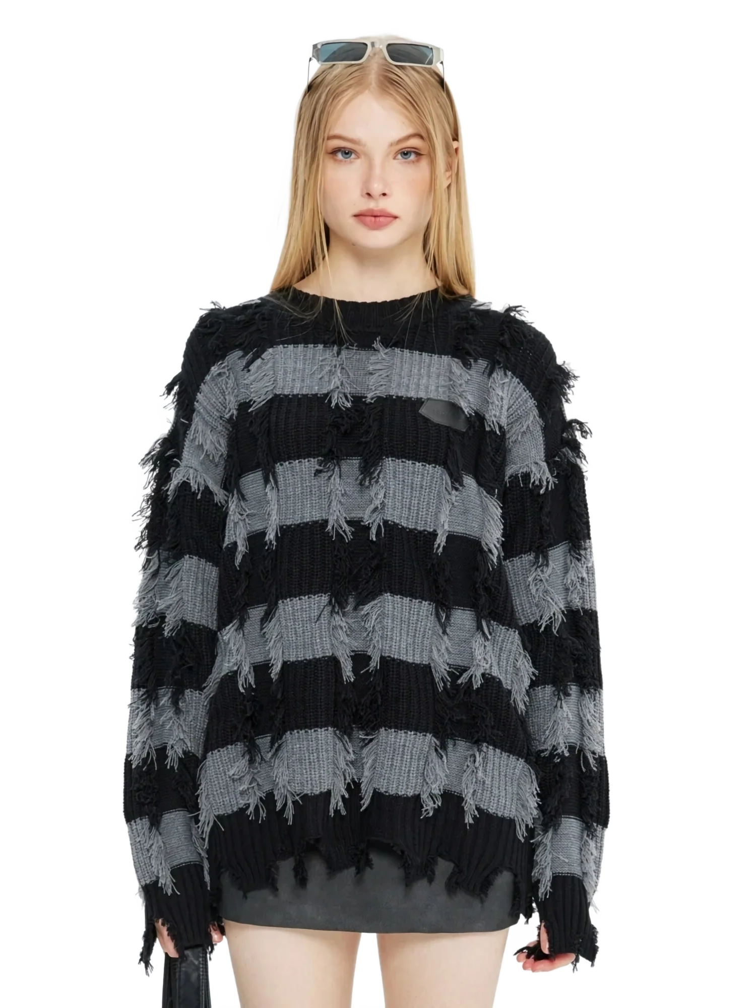 'Enigma' Striped Knit Sweater - Image 2