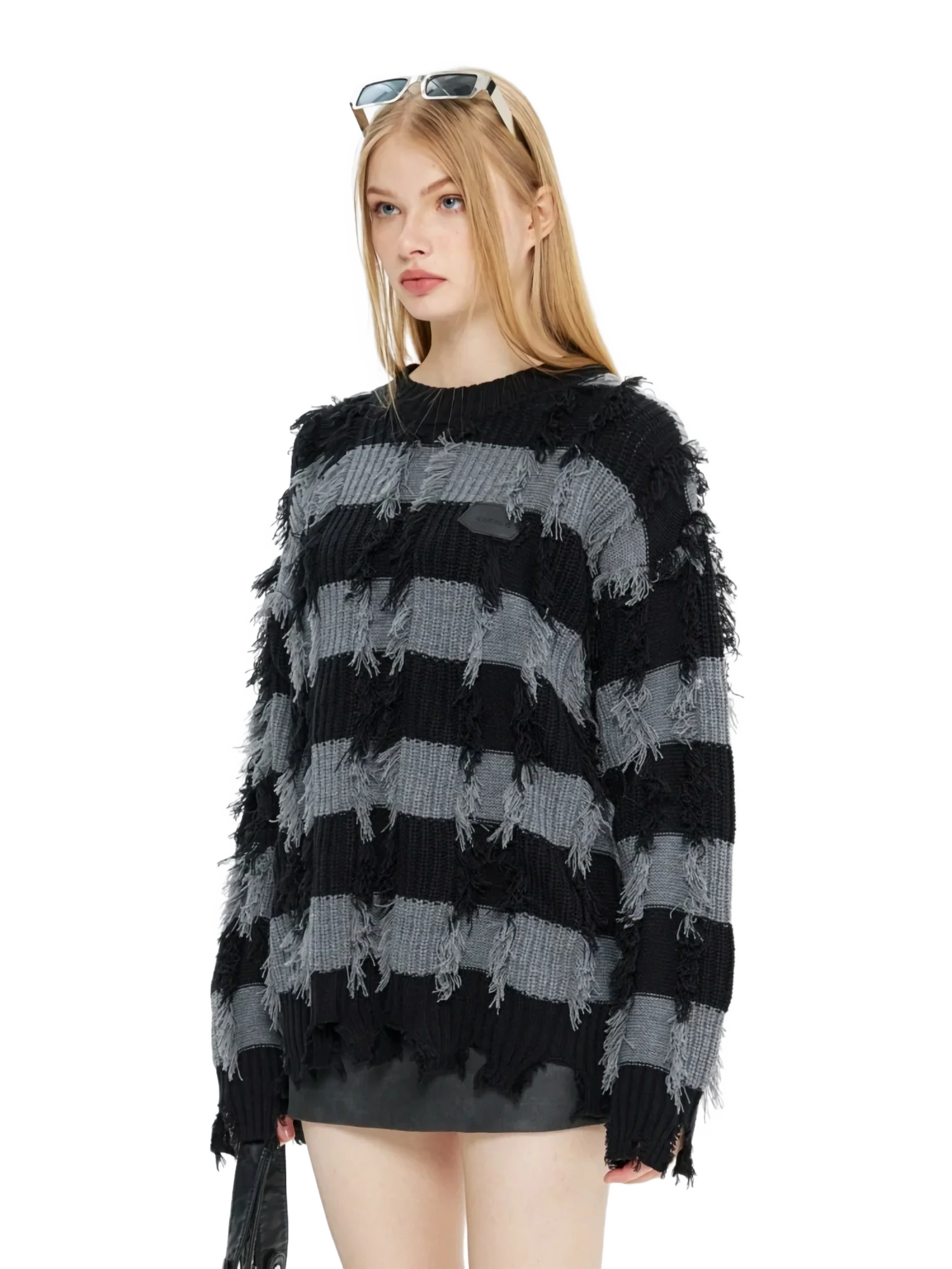 'Enigma' Striped Knit Sweater - Image 3