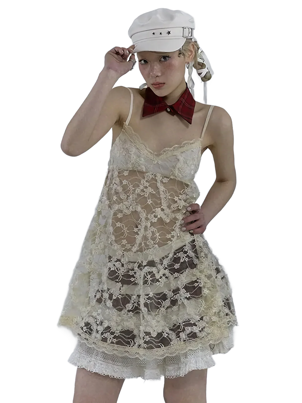 Ethereal Grunge Lace Layer Dress - Image 3