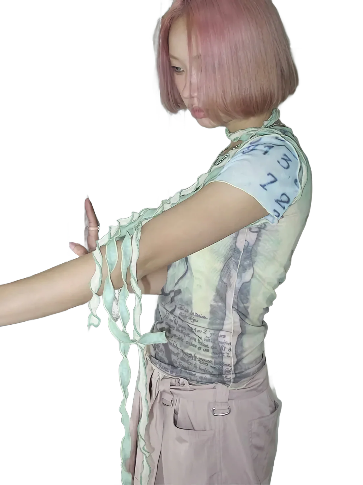 'Expression' Stylized Graphic Mesh Tee - Image 3