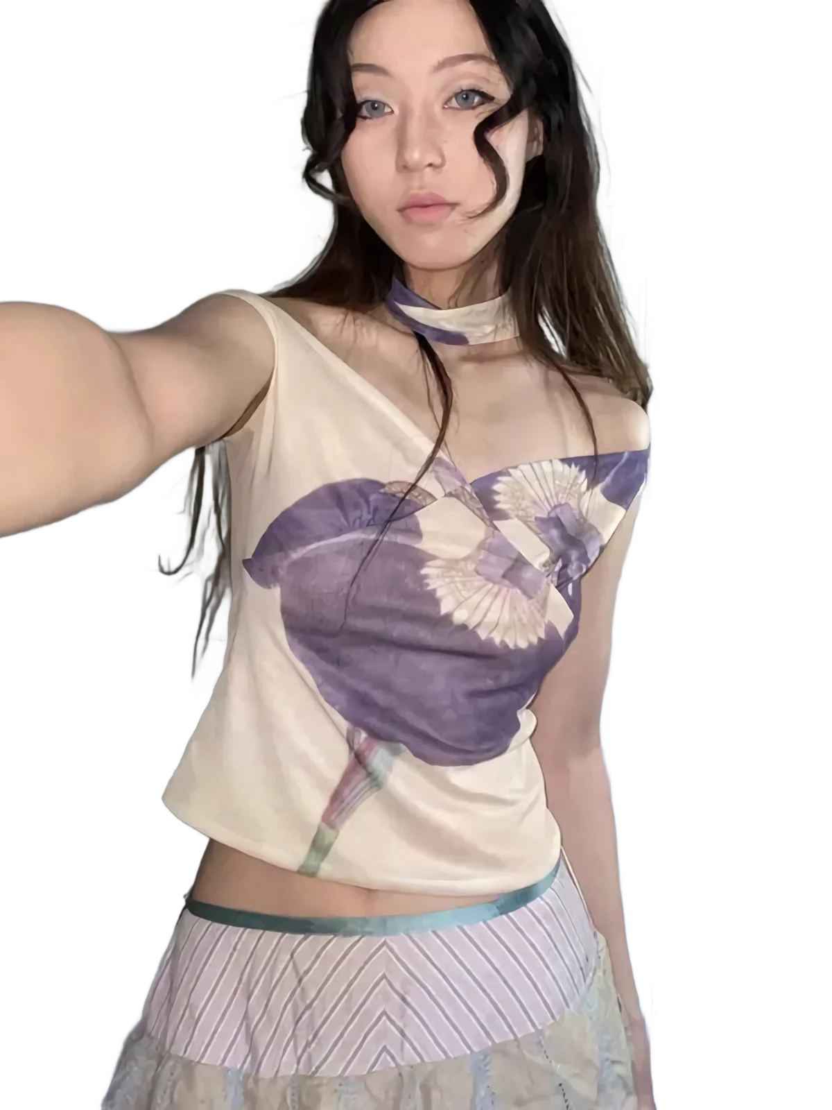 'Faerie' Mesh Off-Shoulder Top with Choker - Image 3
