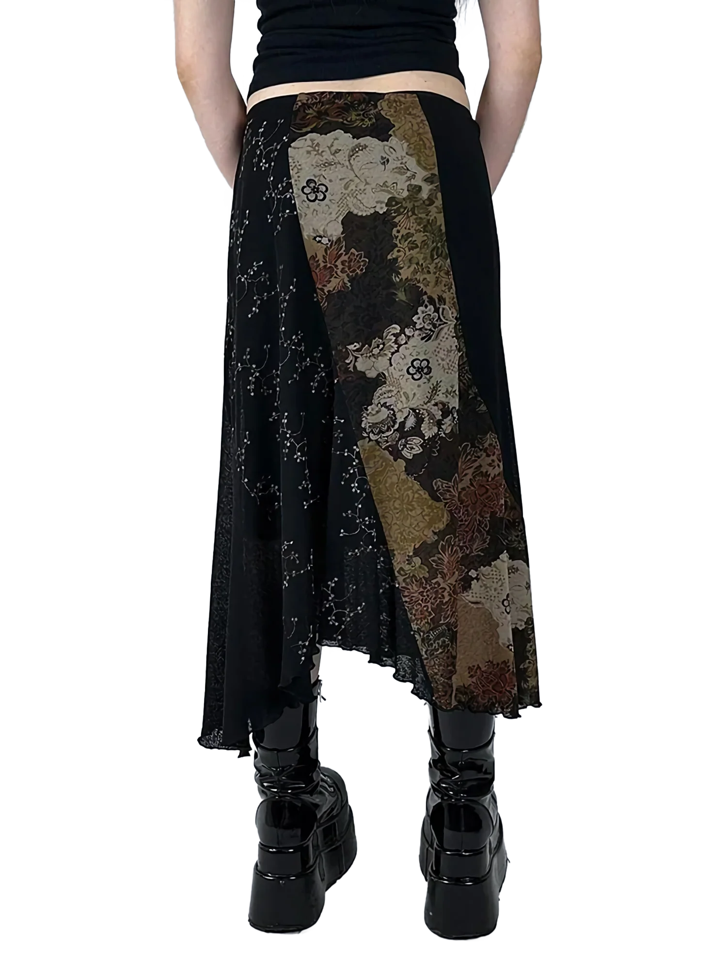 Floral Lace Patchwork Maxi Skirt - Image 5
