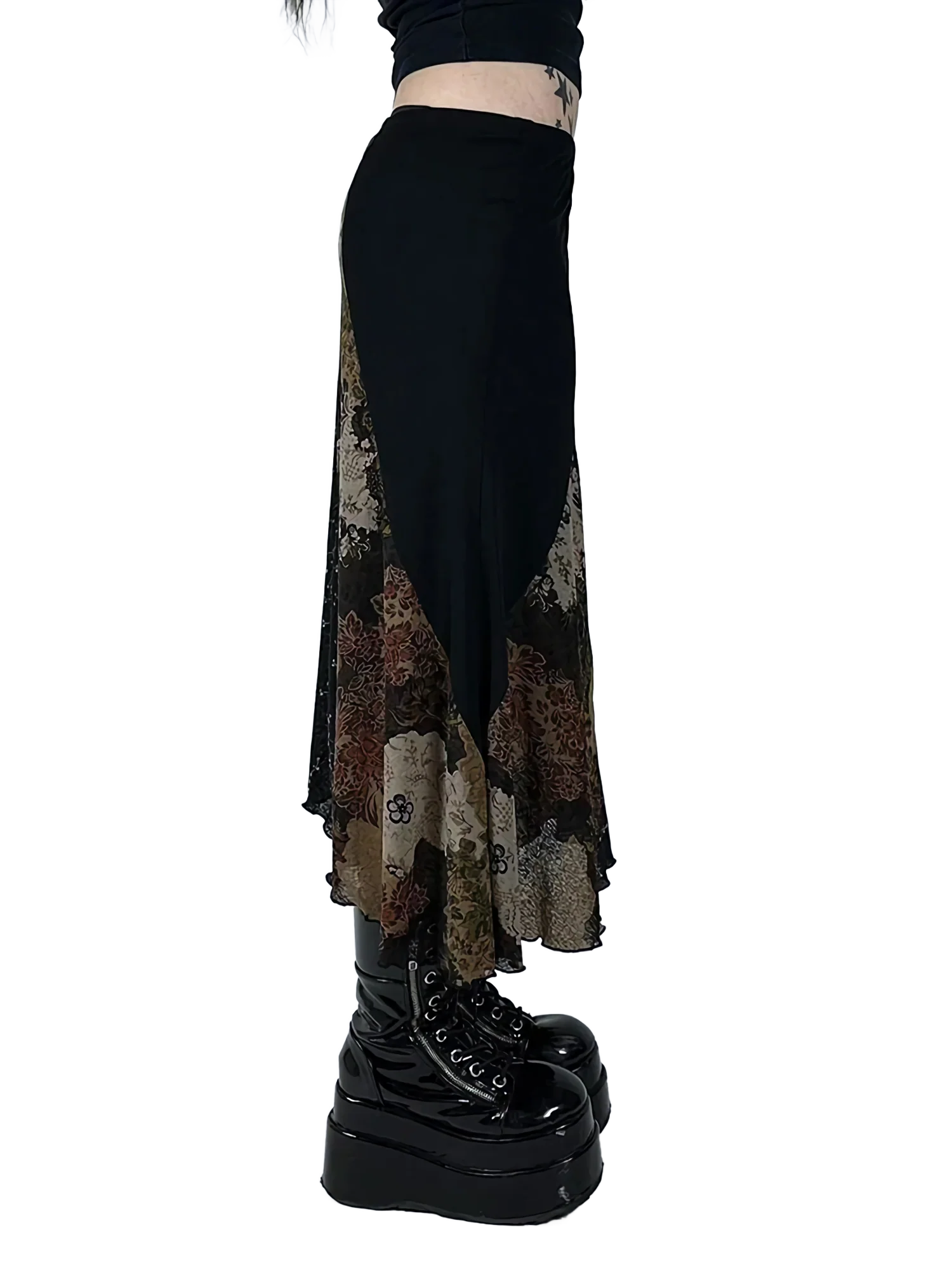 Floral Lace Patchwork Maxi Skirt - Image 6