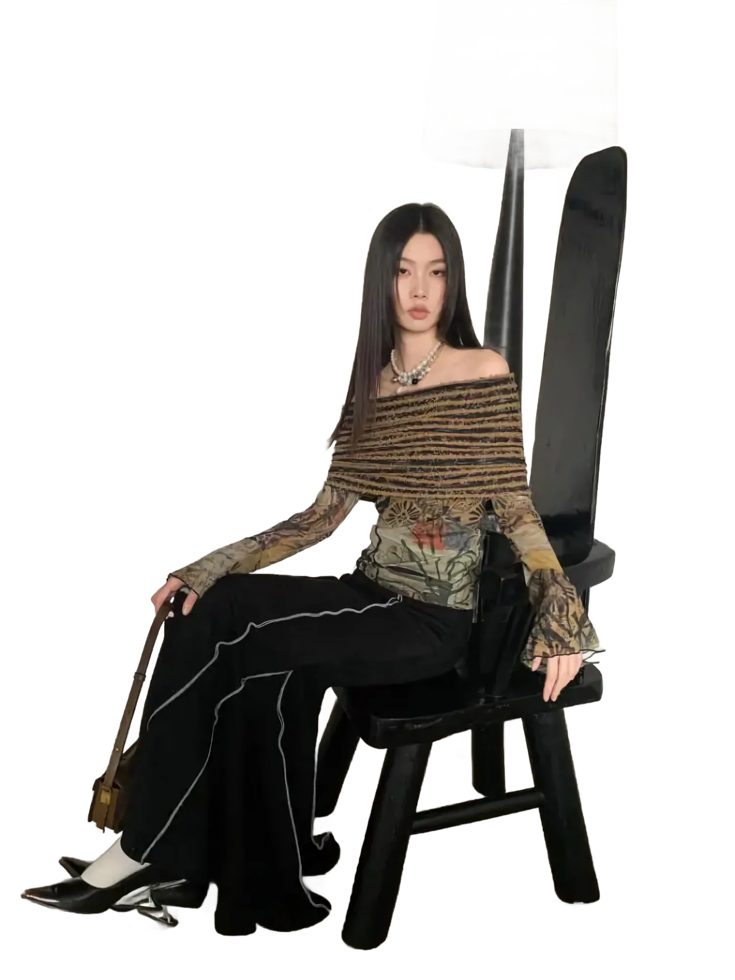 'Folk' Off-Shoulder Flare Top - Image 5