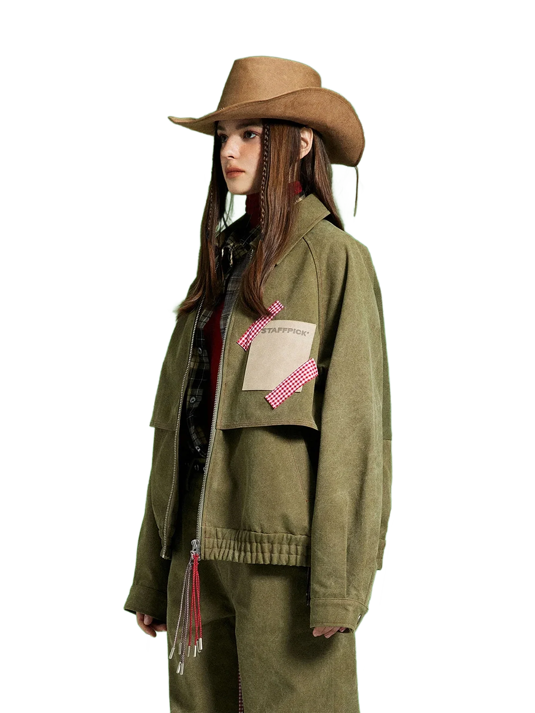 'Frontier' Suede Patchwork Bomber Jacket - Image 3