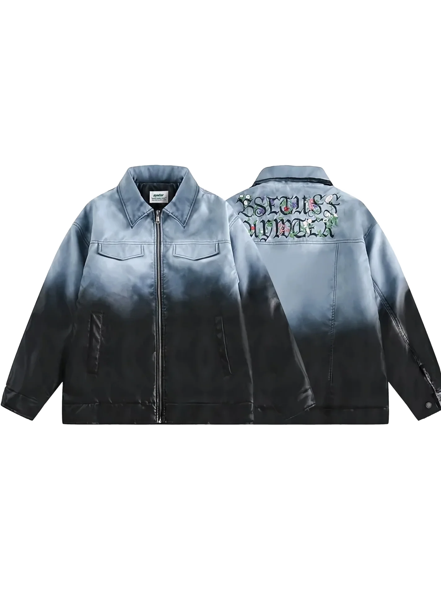 Frost Dyed Gradient Leather Jacket - Image 5