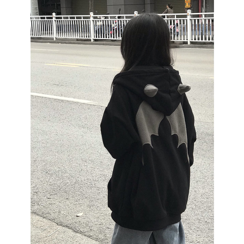 Gargoyle Embroidered Women's Zip-Up Hoodie - Image 5