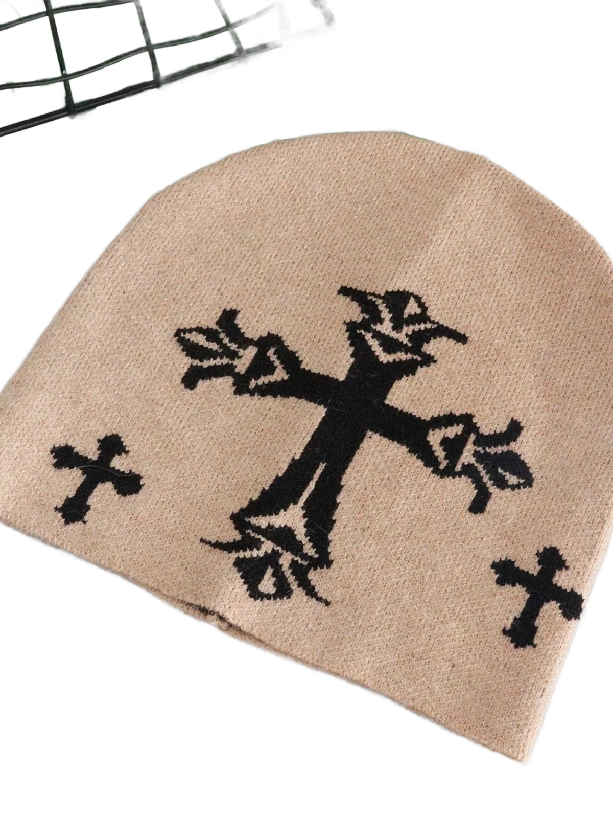 Gothic Cross Knit Beanie - Image 3