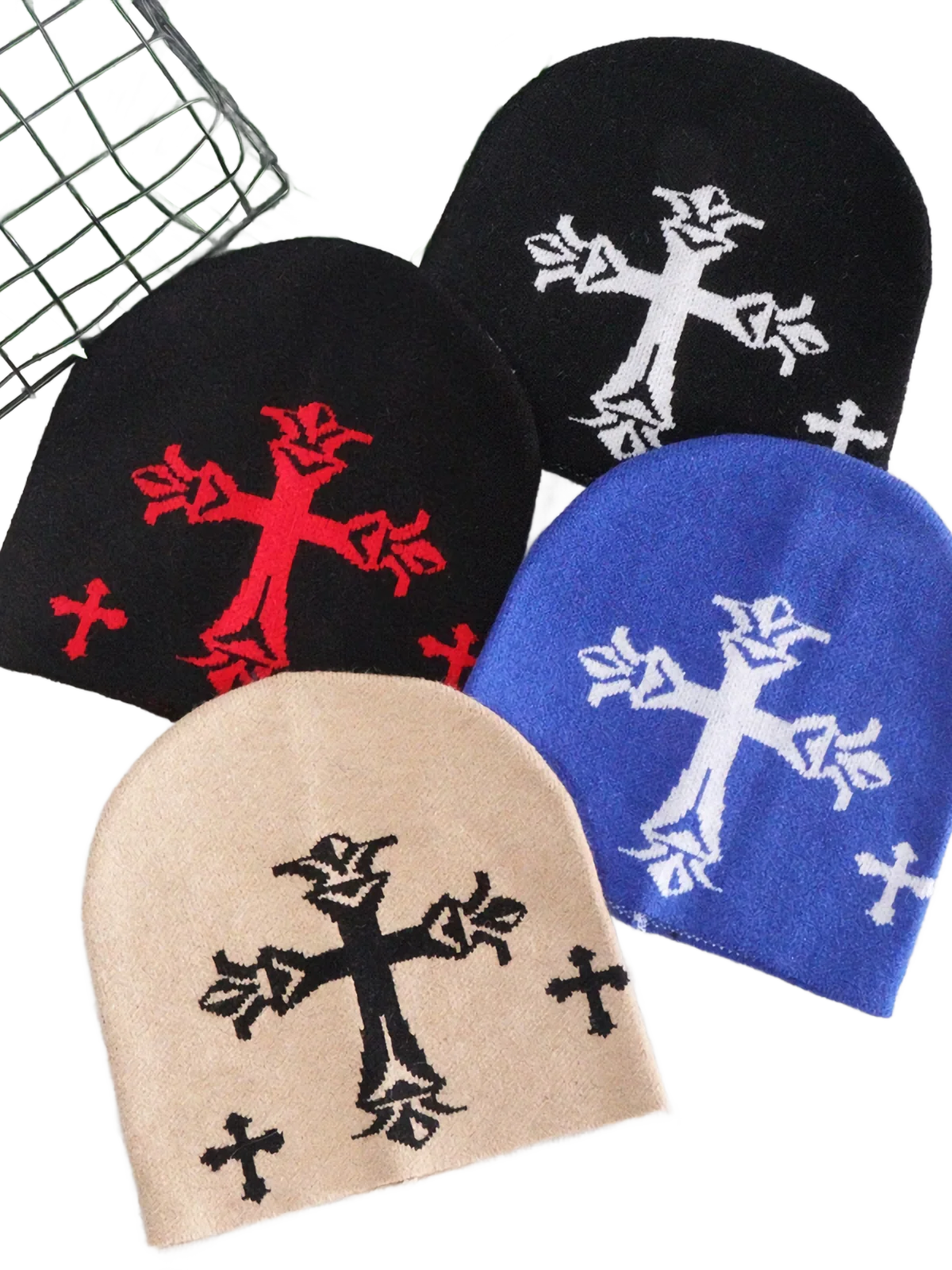 Gothic Cross Knit Beanie - Image 5