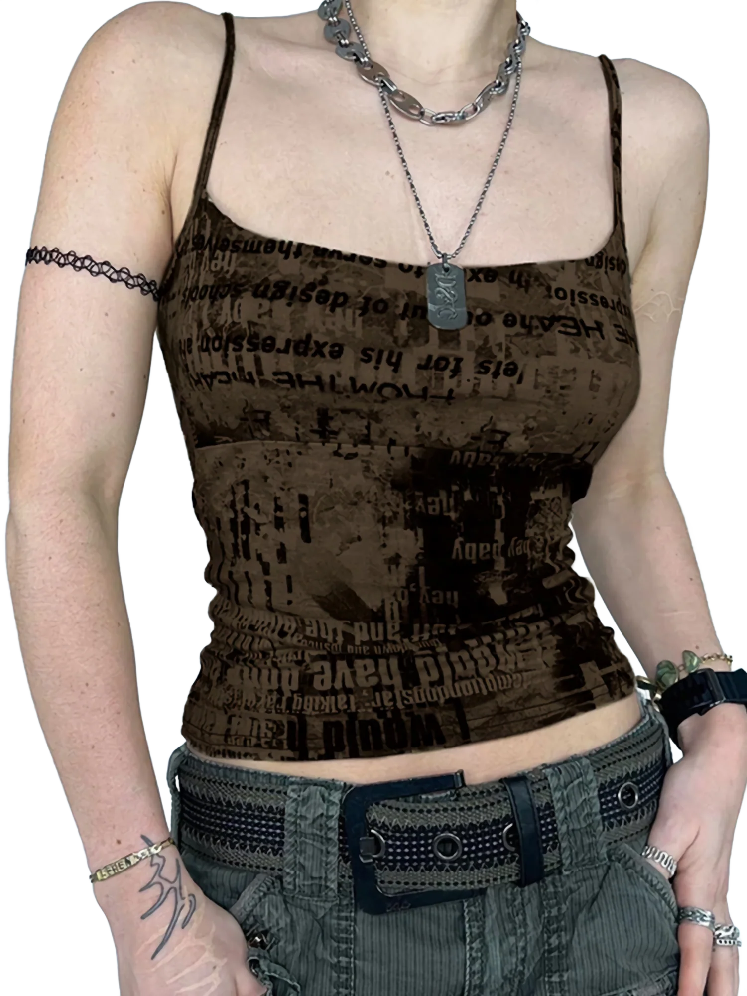 'Grid' Camisole Tank Top - Image 3