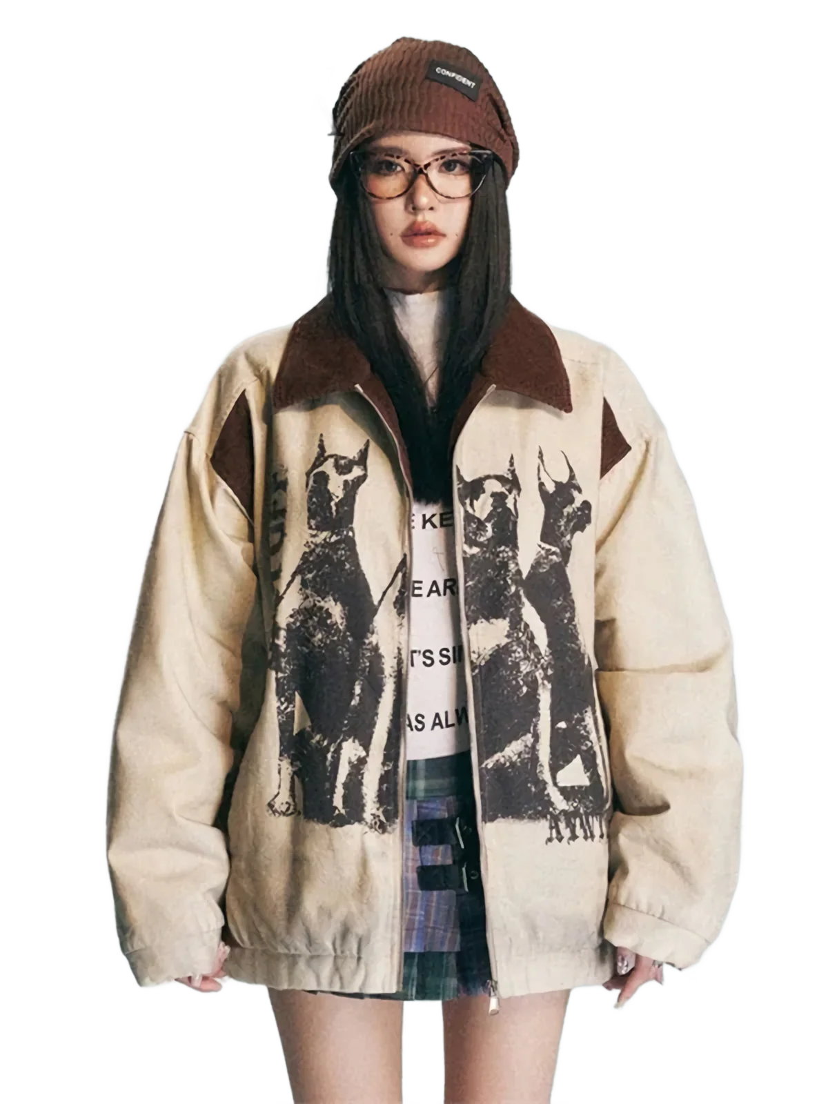 'Hound' Padded Corduroy Zip Up Jacket