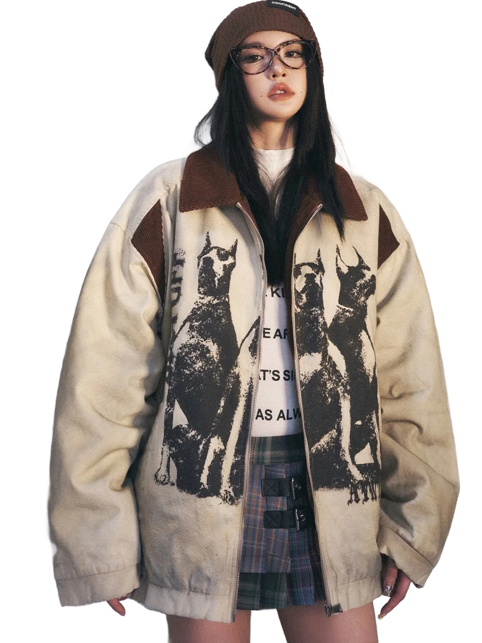 'Hound' Padded Corduroy Zip Up Jacket - Image 2