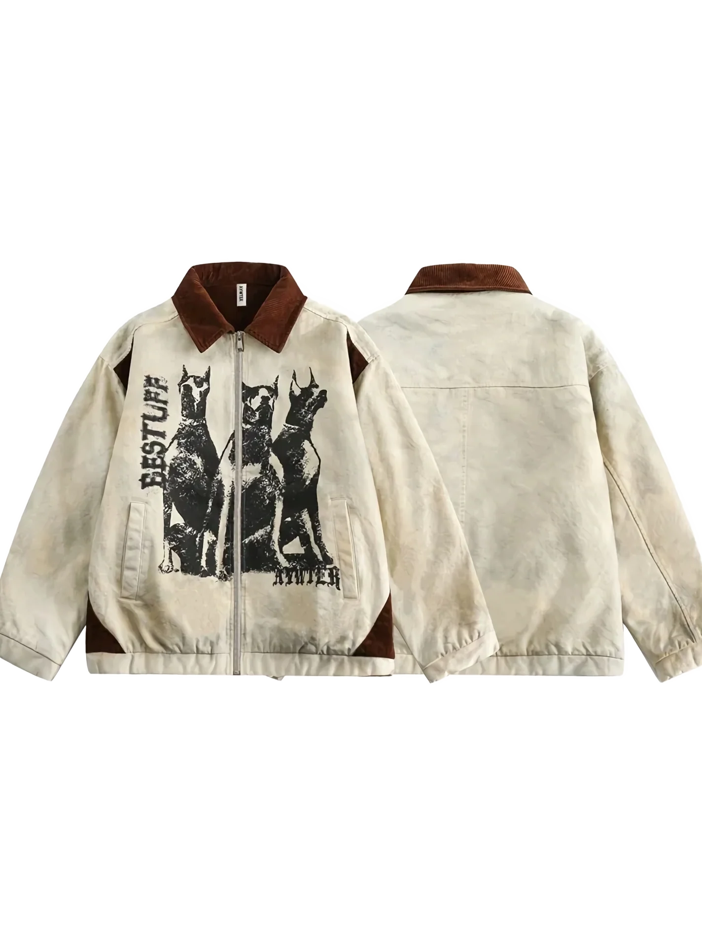 'Hound' Padded Corduroy Zip Up Jacket - Image 4