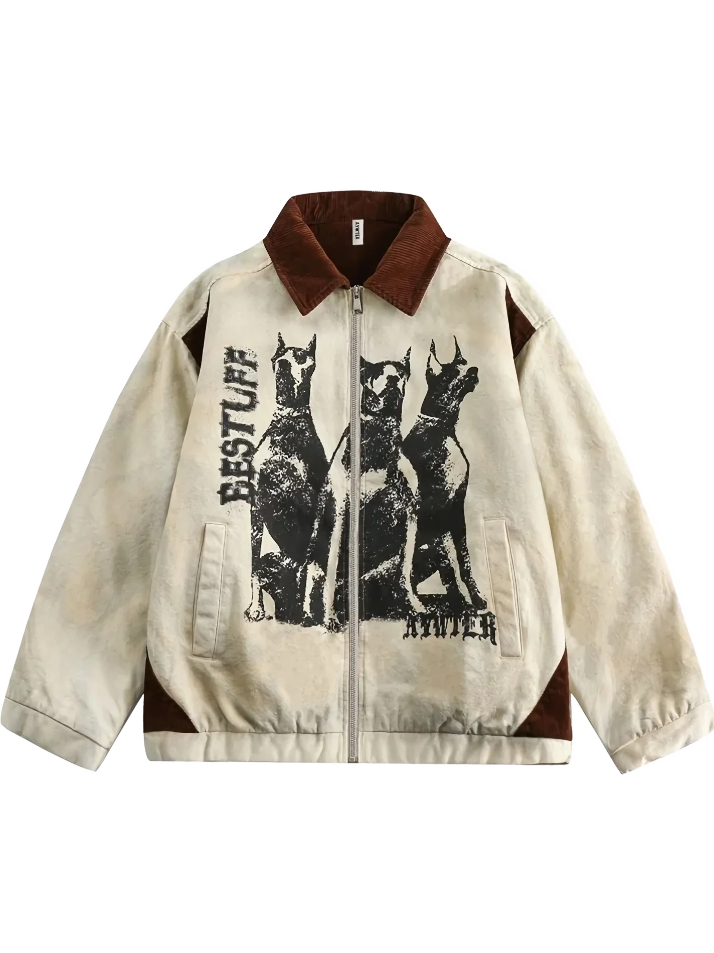 'Hound' Padded Corduroy Zip Up Jacket - Image 5
