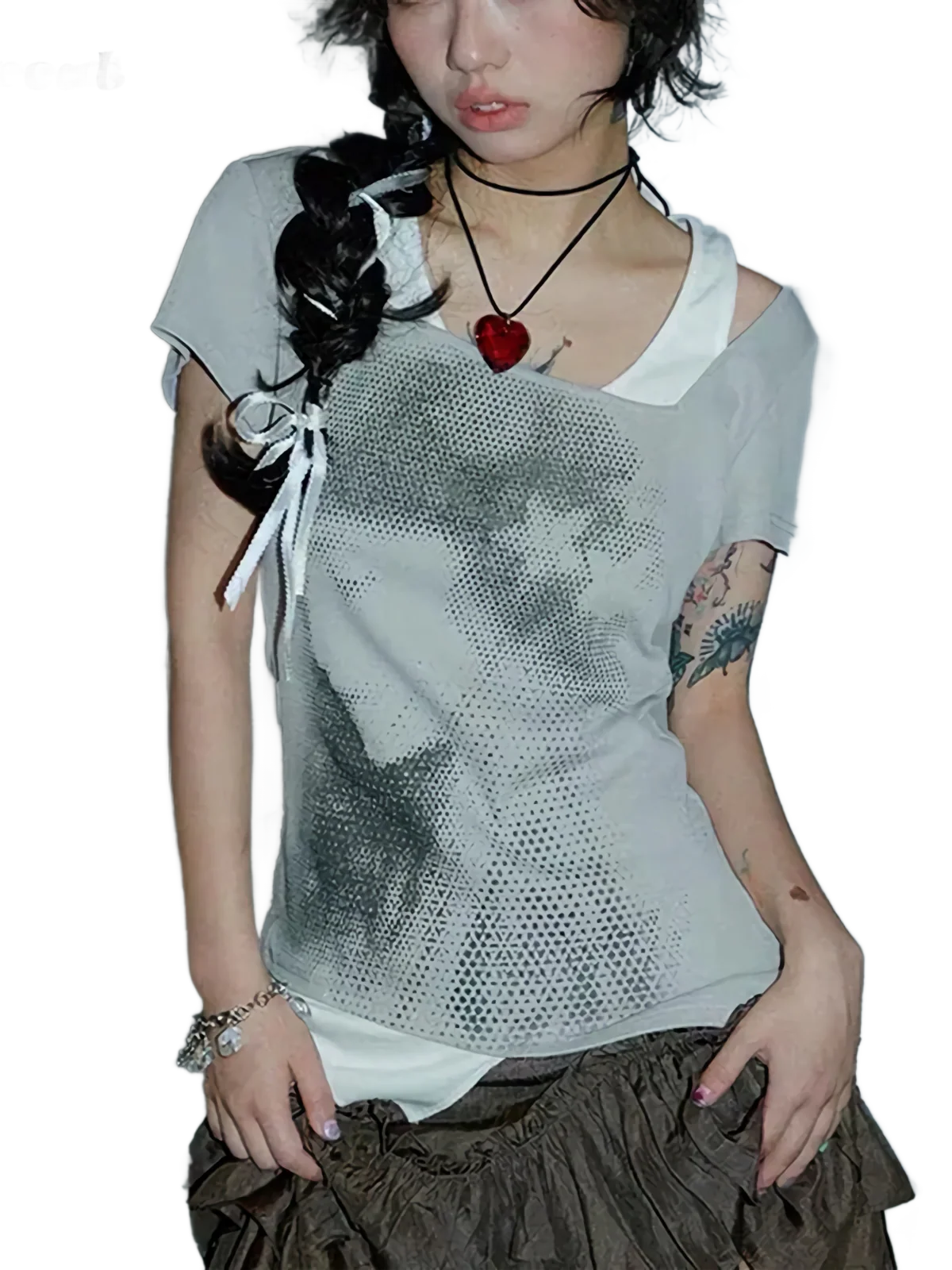 'Illusion' Two Piece Cotton T-Shirt