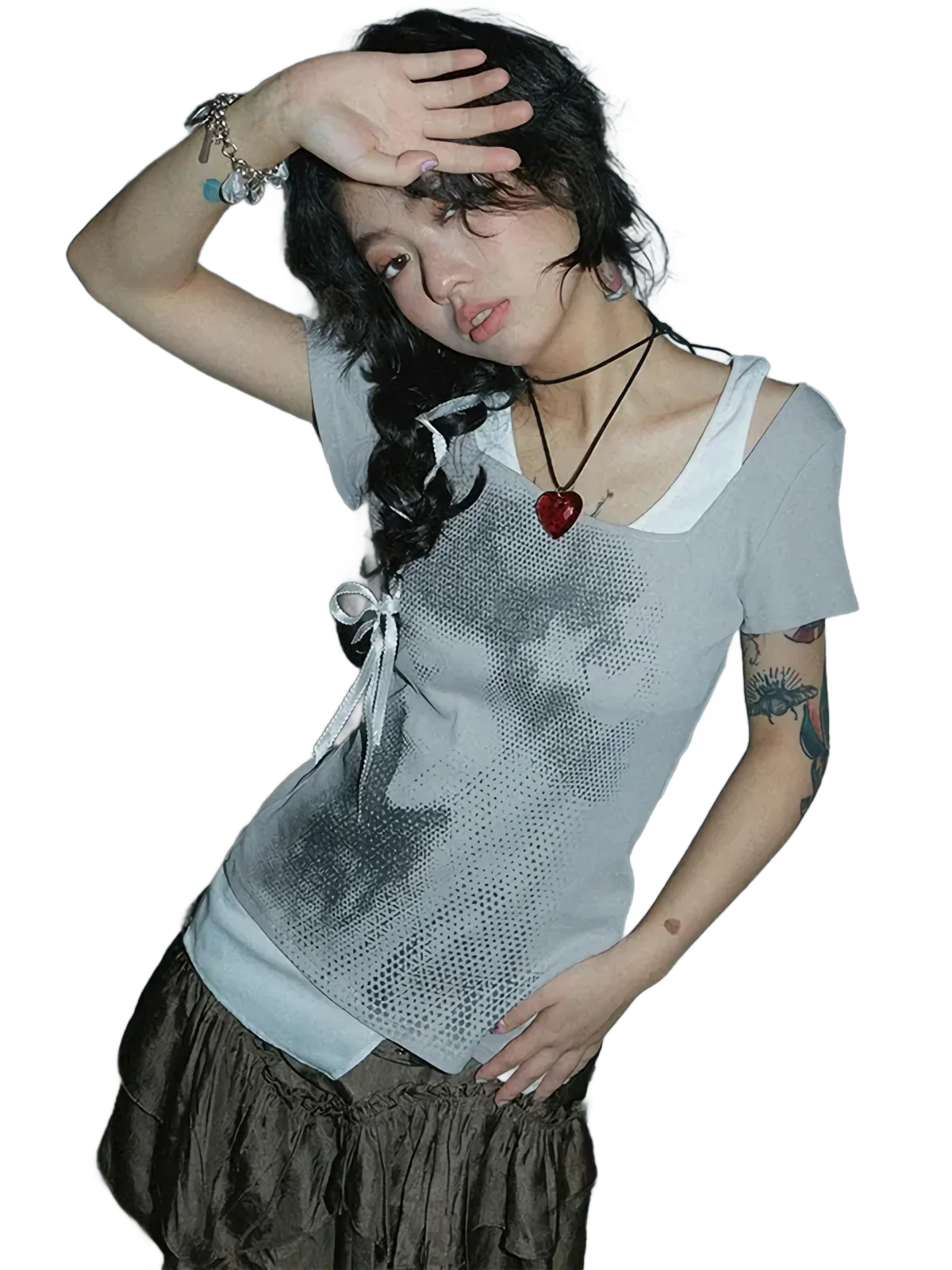 'Illusion' Two Piece Cotton T-Shirt - Image 2