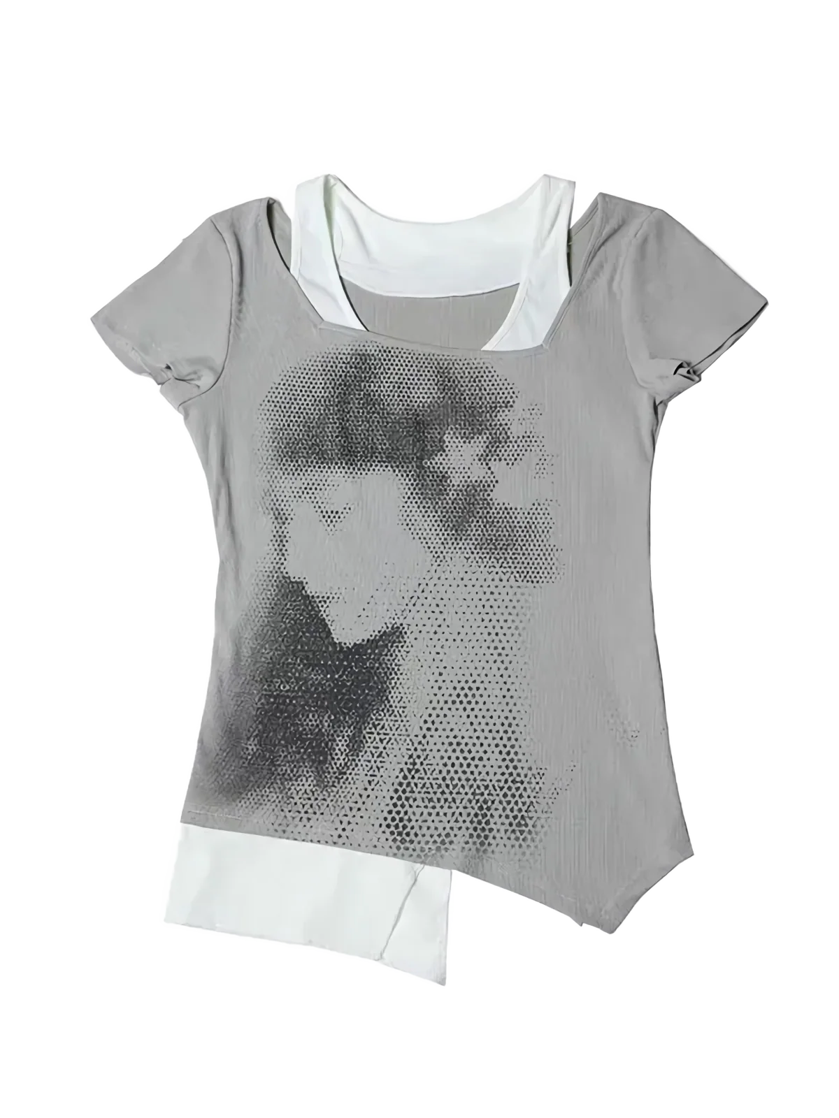 'Illusion' Two Piece Cotton T-Shirt - Image 6