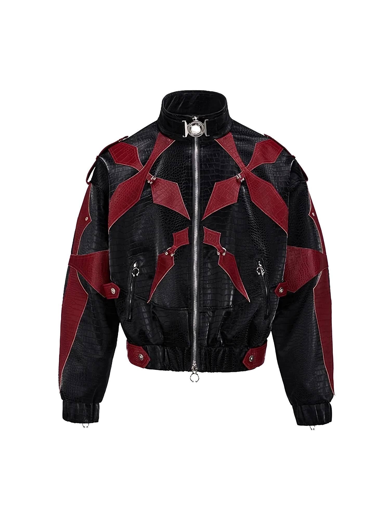 'Inferno' Red Leather Moto Jacket - Image 6