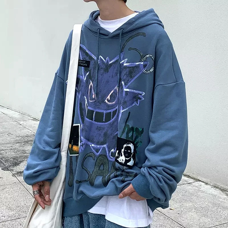 'Insane' Dark Gengar Oversized Cotton Hoodie - Image 9