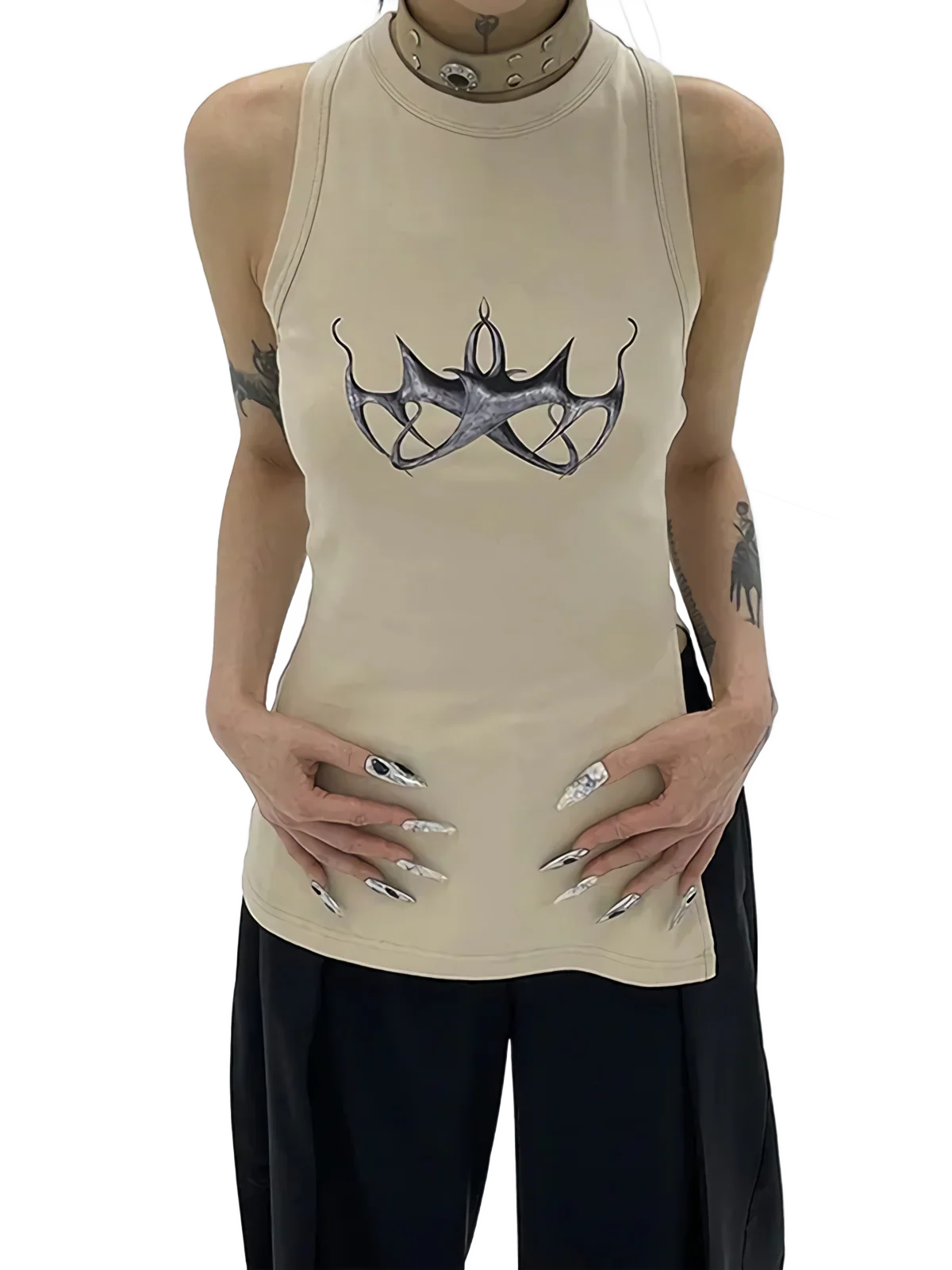 Irregular Cut Cyber Slit Tank Top - Image 3