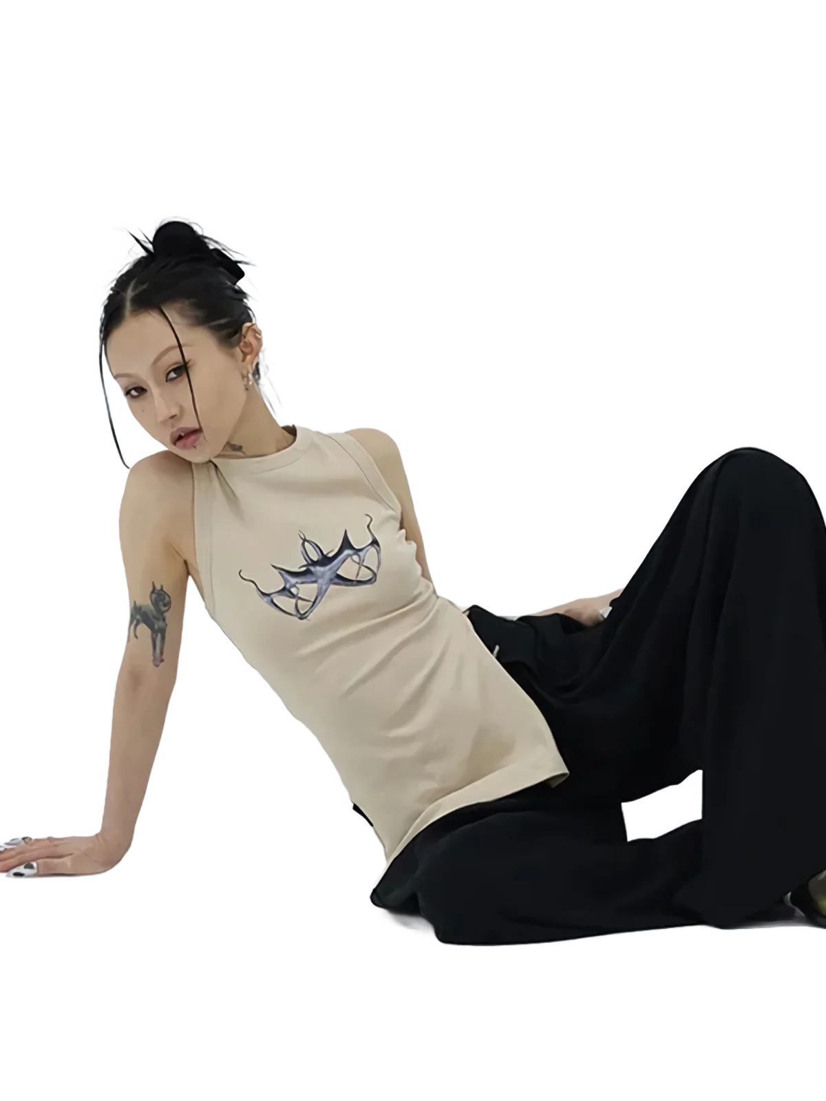 Irregular Cut Cyber Slit Tank Top - Image 4