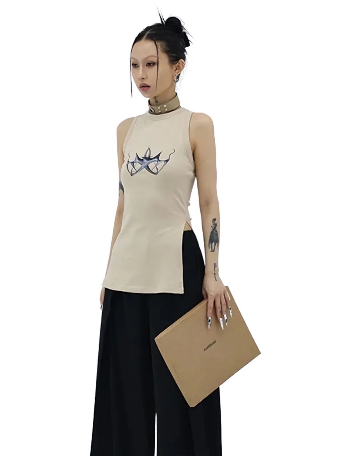 Irregular Cut Cyber Slit Tank Top - Image 5