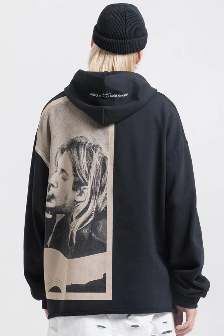 Kurt Cobain Tribute Oversized Cotton Hoodie - Image 3