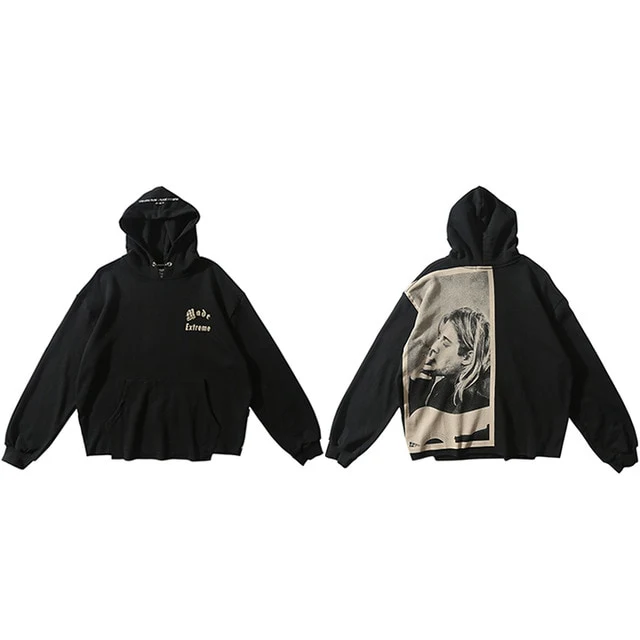 Kurt Cobain Tribute Oversized Cotton Hoodie - Image 8