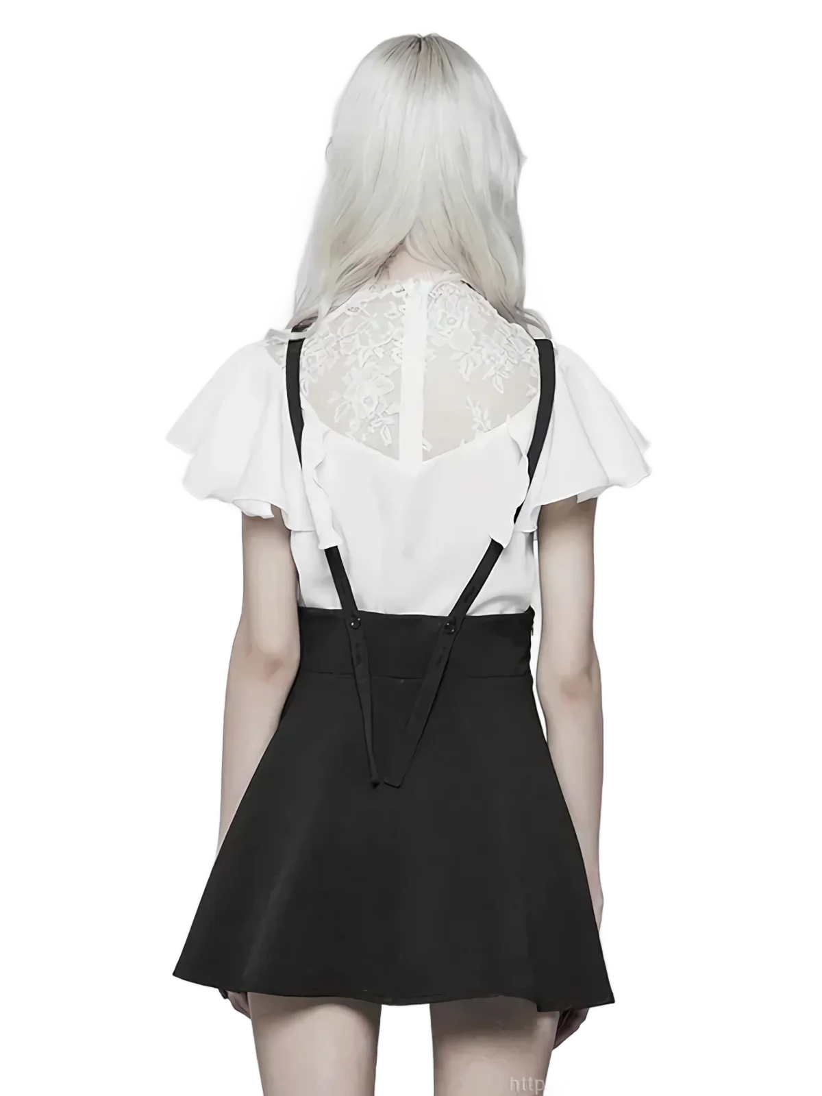 Lace-Up Suspender Mini Skirt - Image 2