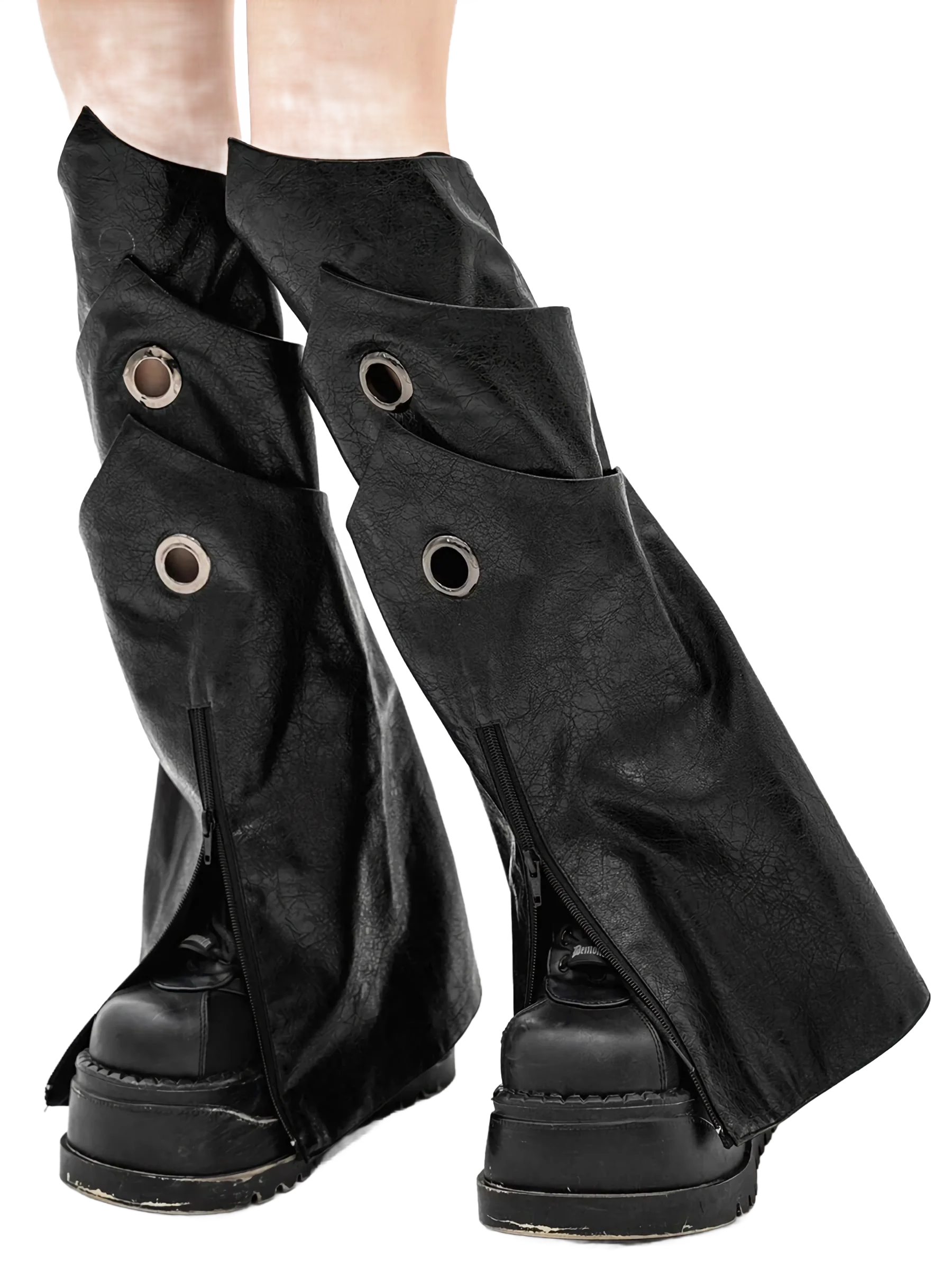 Layered Faux Leather Leg Covers - Image 3