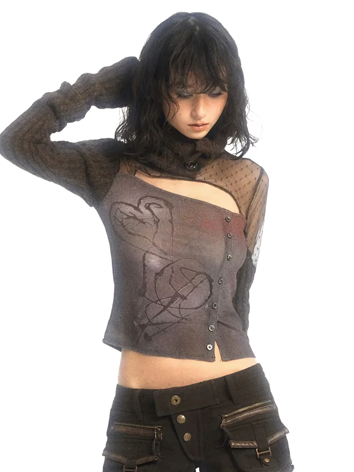 'League' Knit Patchwork Long Sleeve Top - Image 4
