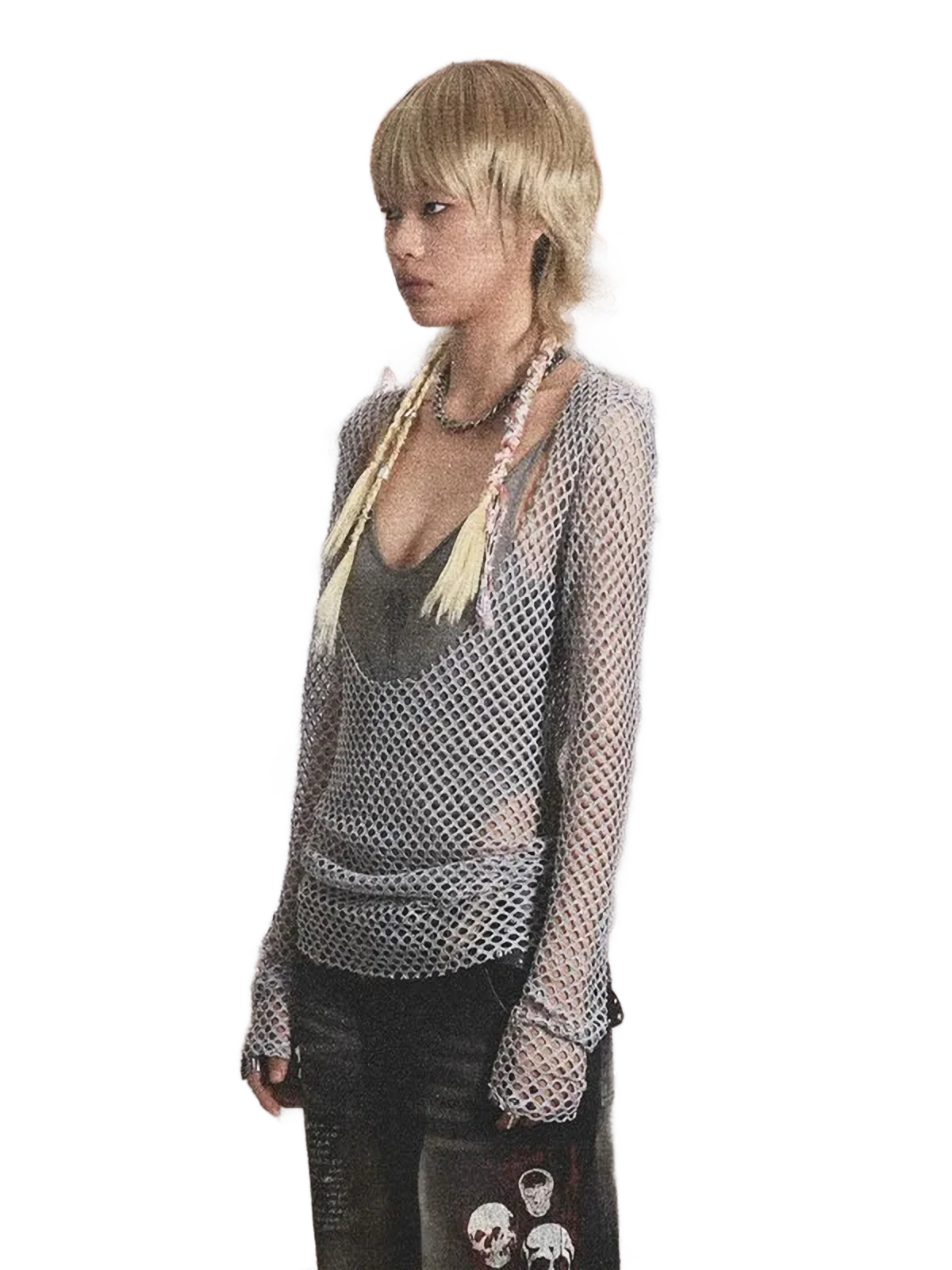 Loose Knit Mesh Long Sleeve Top - Image 5