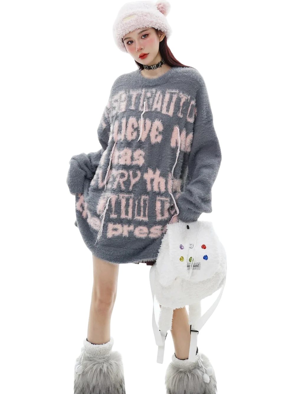 'Love Letter' Oversized Knit Sweater - Image 3