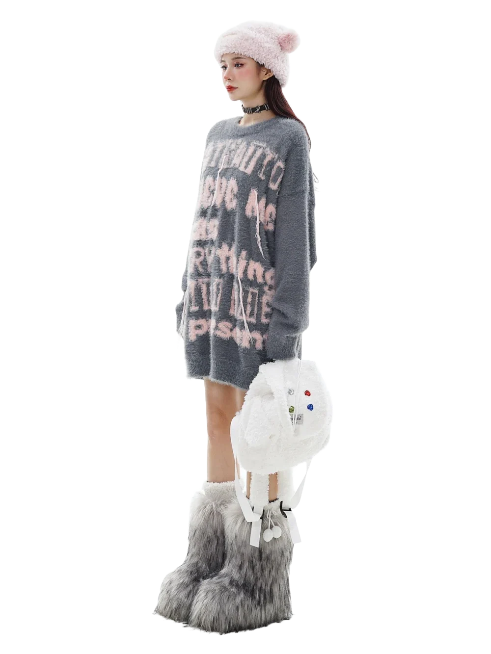 'Love Letter' Oversized Knit Sweater - Image 4