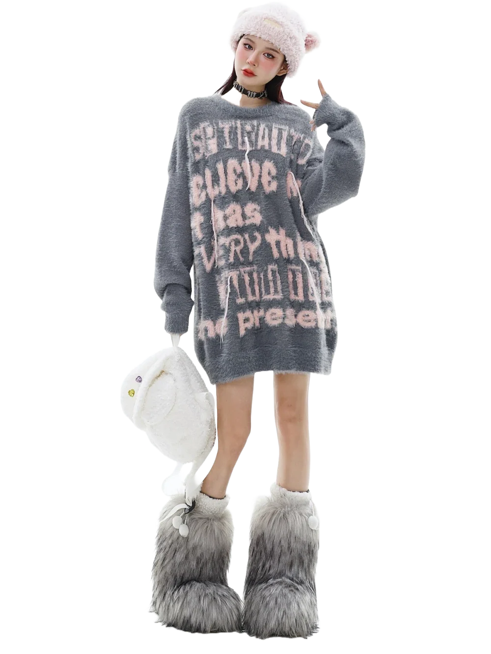 'Love Letter' Oversized Knit Sweater - Image 6