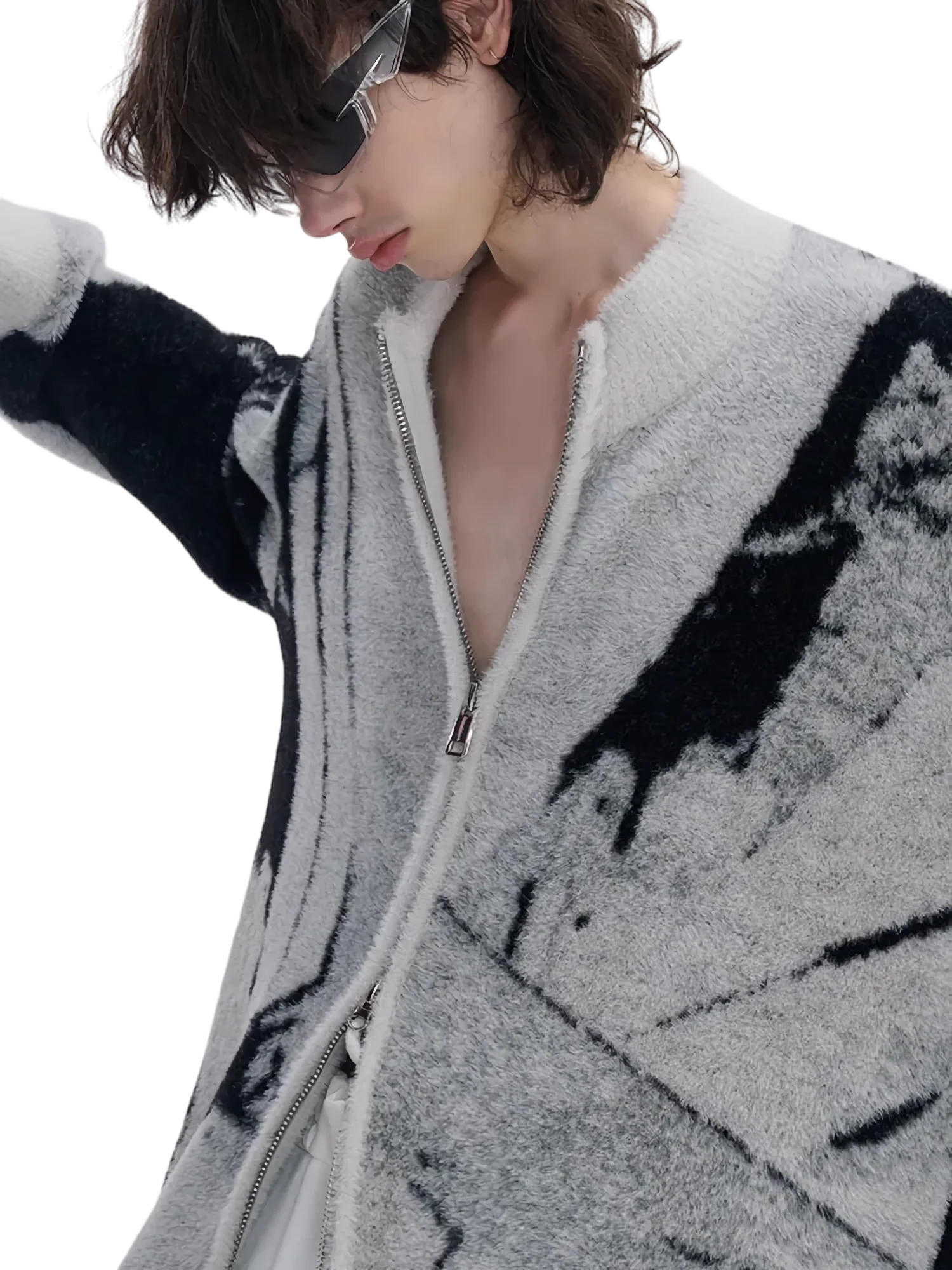 'Lupus' Dual Zip Knit Cardigan - Image 2
