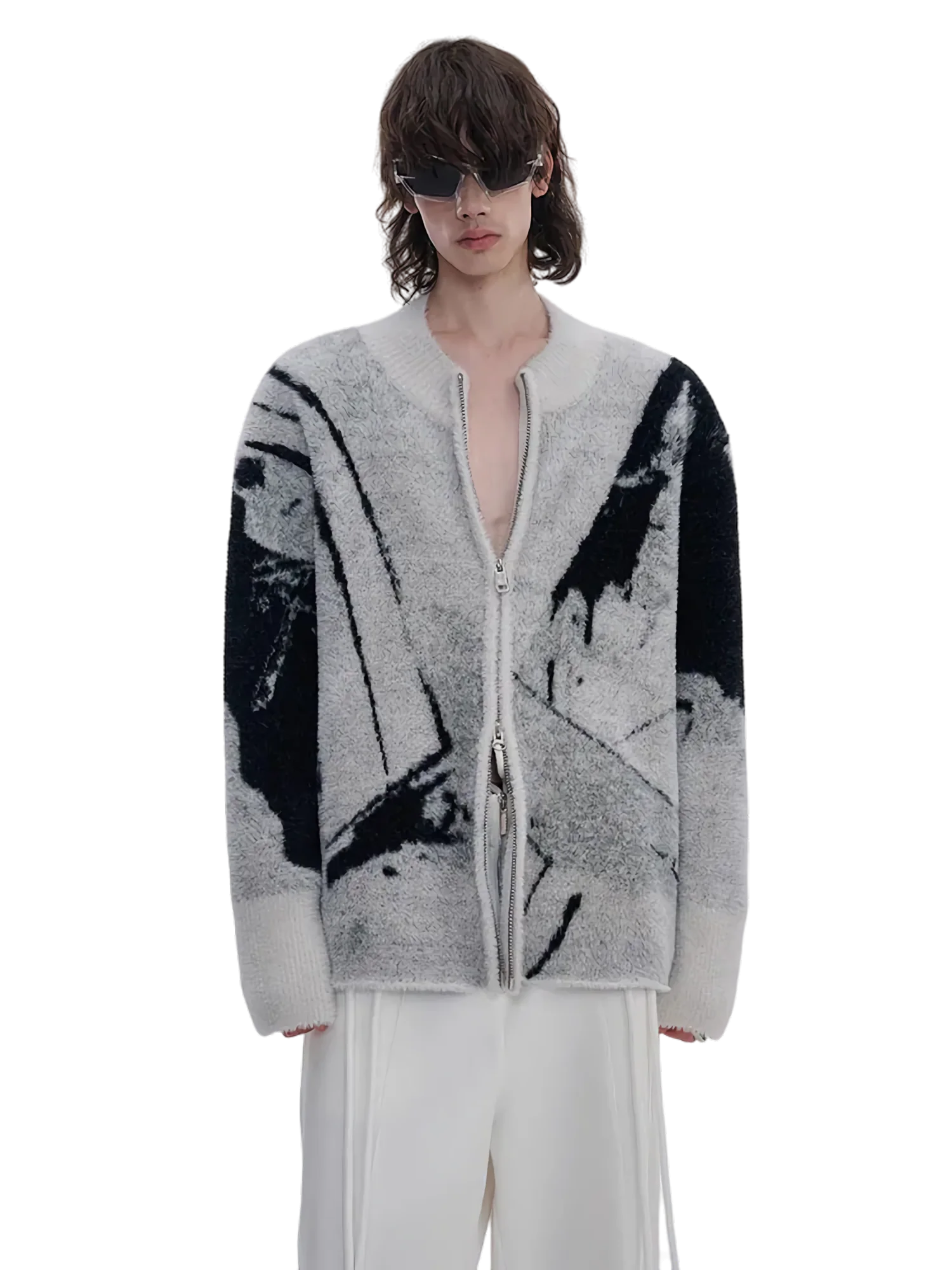 'Lupus' Dual Zip Knit Cardigan - Image 3
