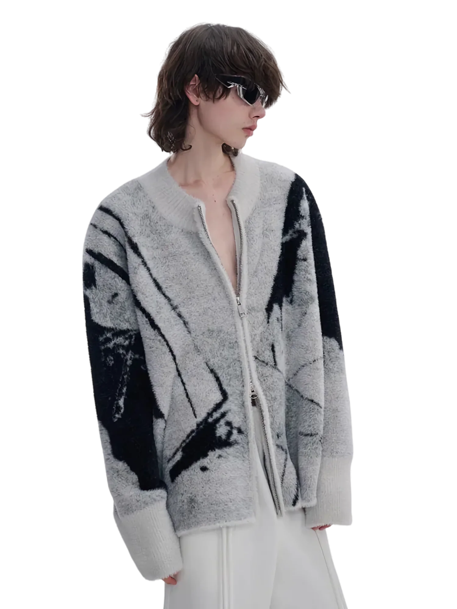 'Lupus' Dual Zip Knit Cardigan - Image 4