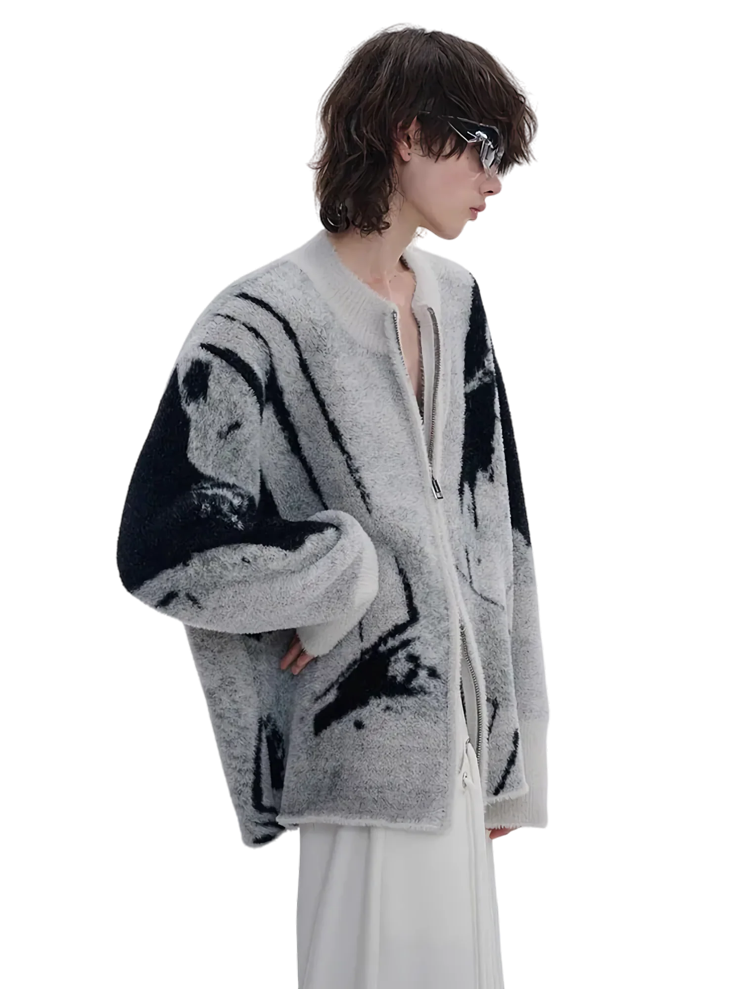'Lupus' Dual Zip Knit Cardigan - Image 7