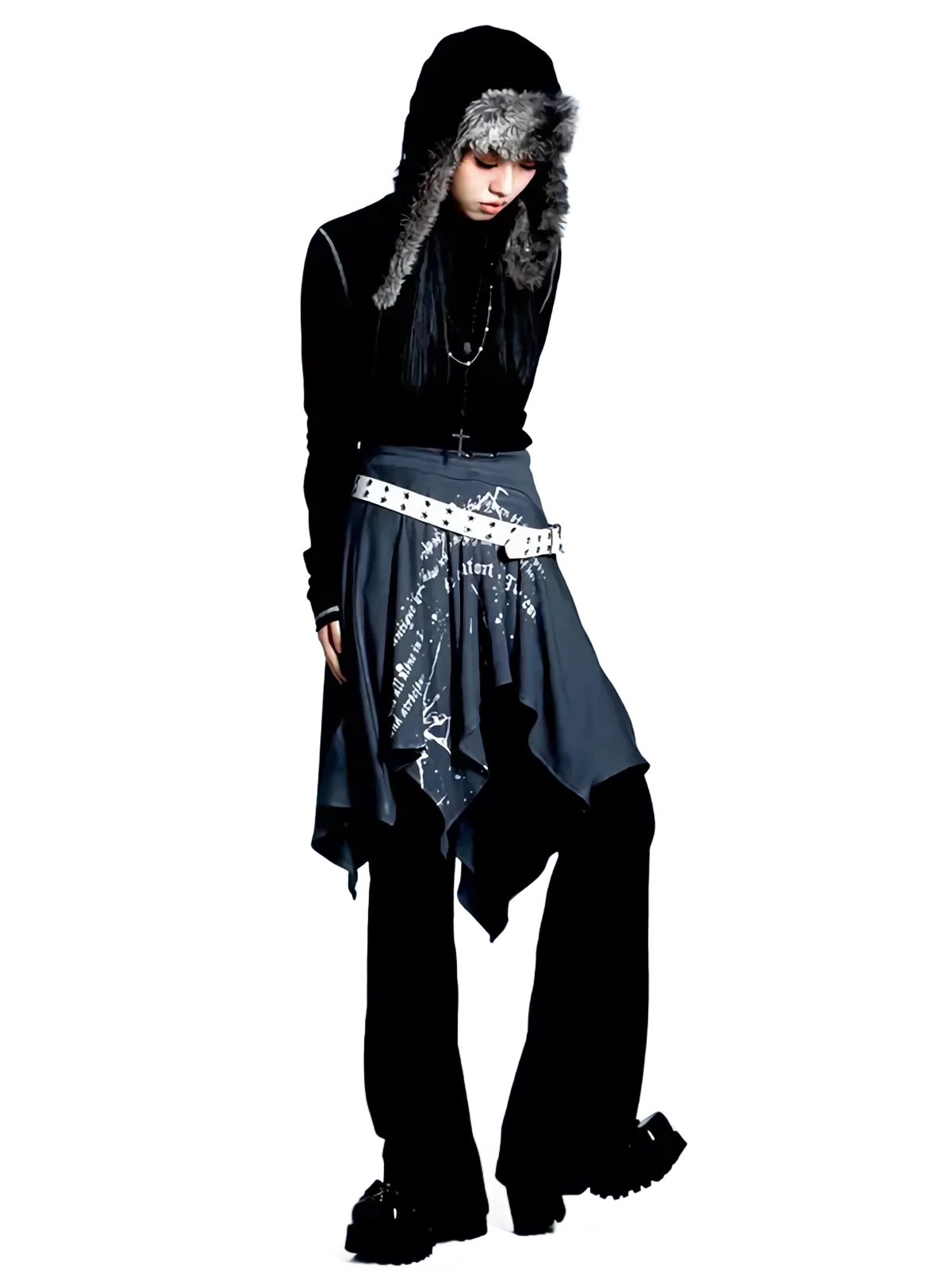 'Manuscript' Graffiti Print Wrap Skirt - Image 3