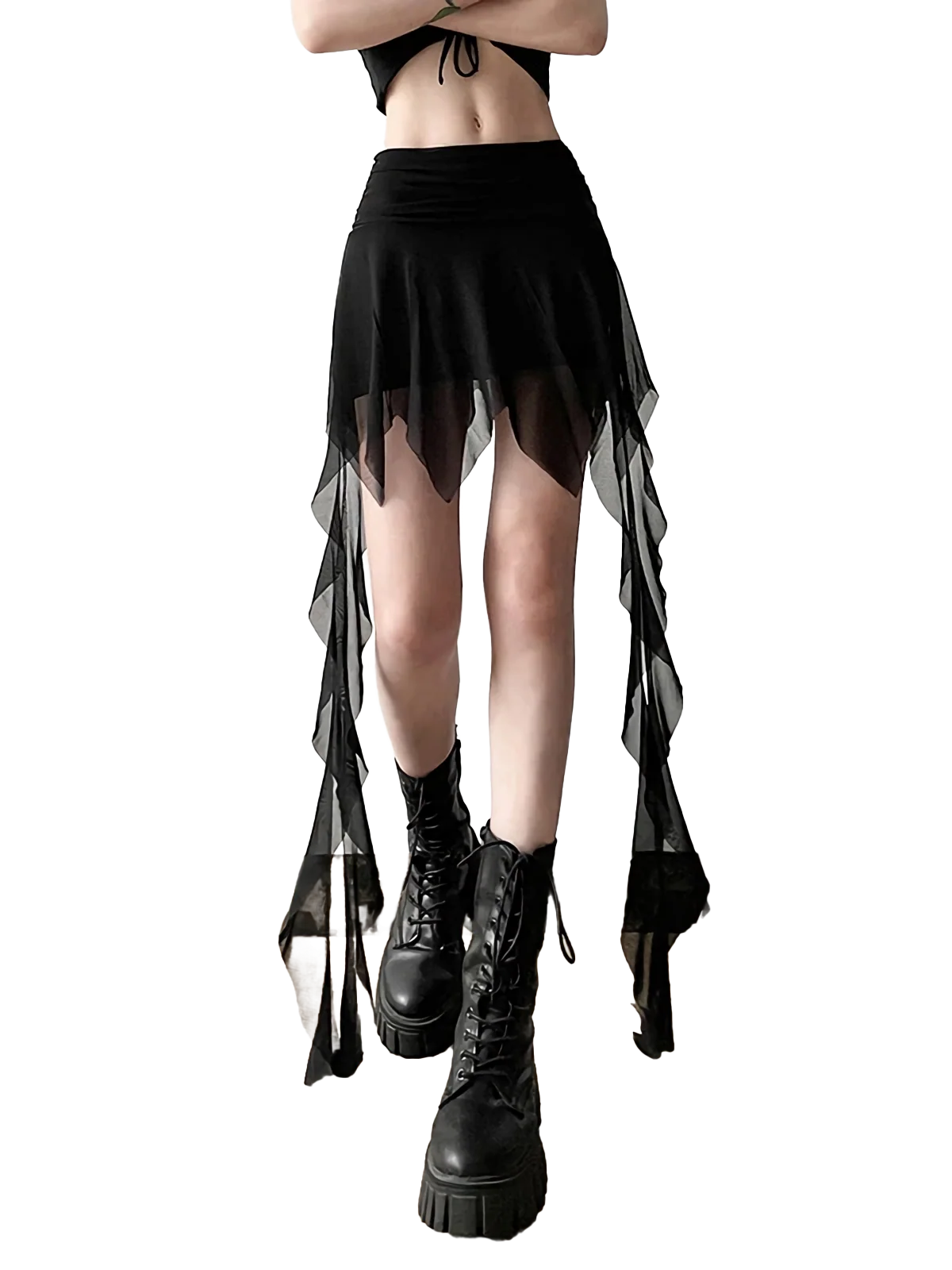 Midnight Enigma Mesh Mini Skirt