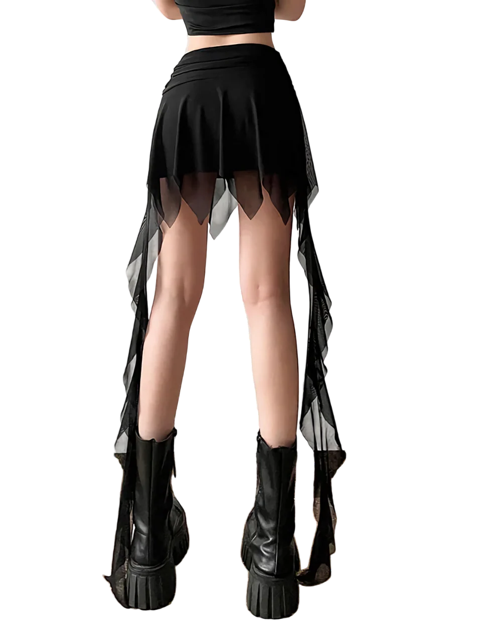 Midnight Enigma Mesh Mini Skirt - Image 2