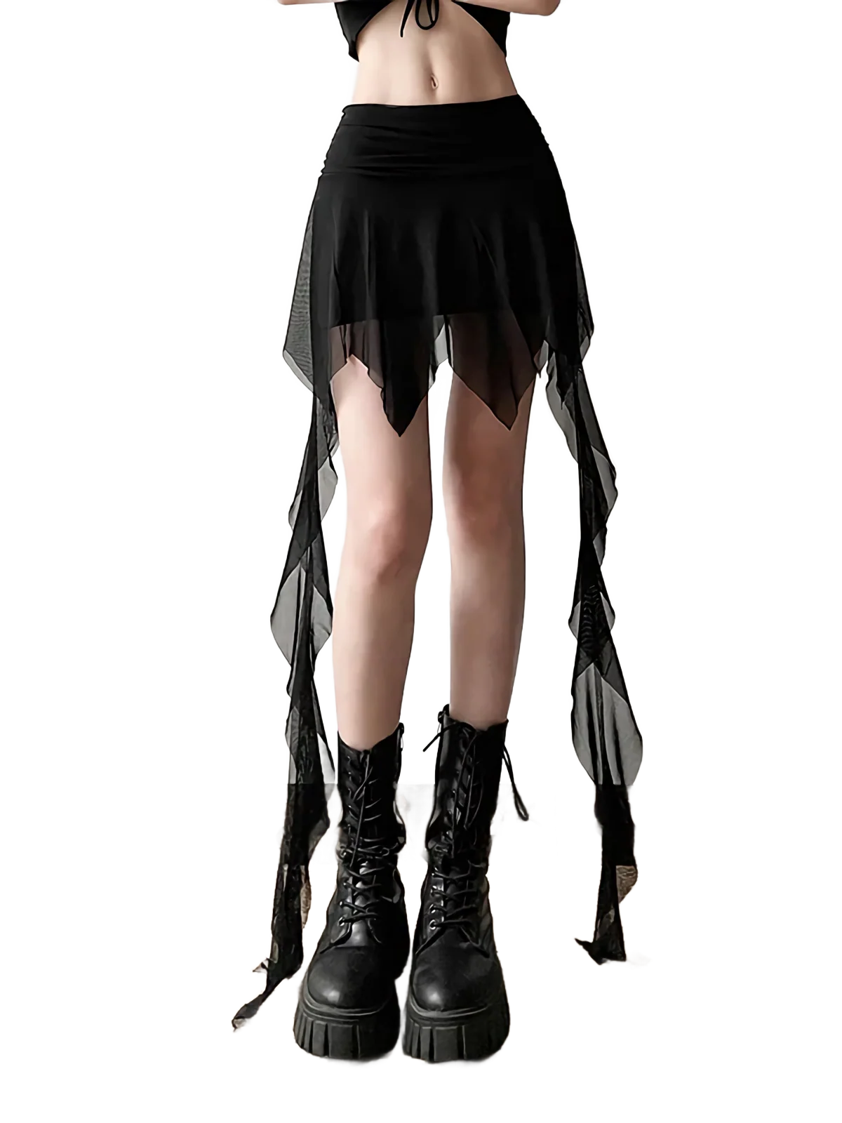 Midnight Enigma Mesh Mini Skirt - Image 4