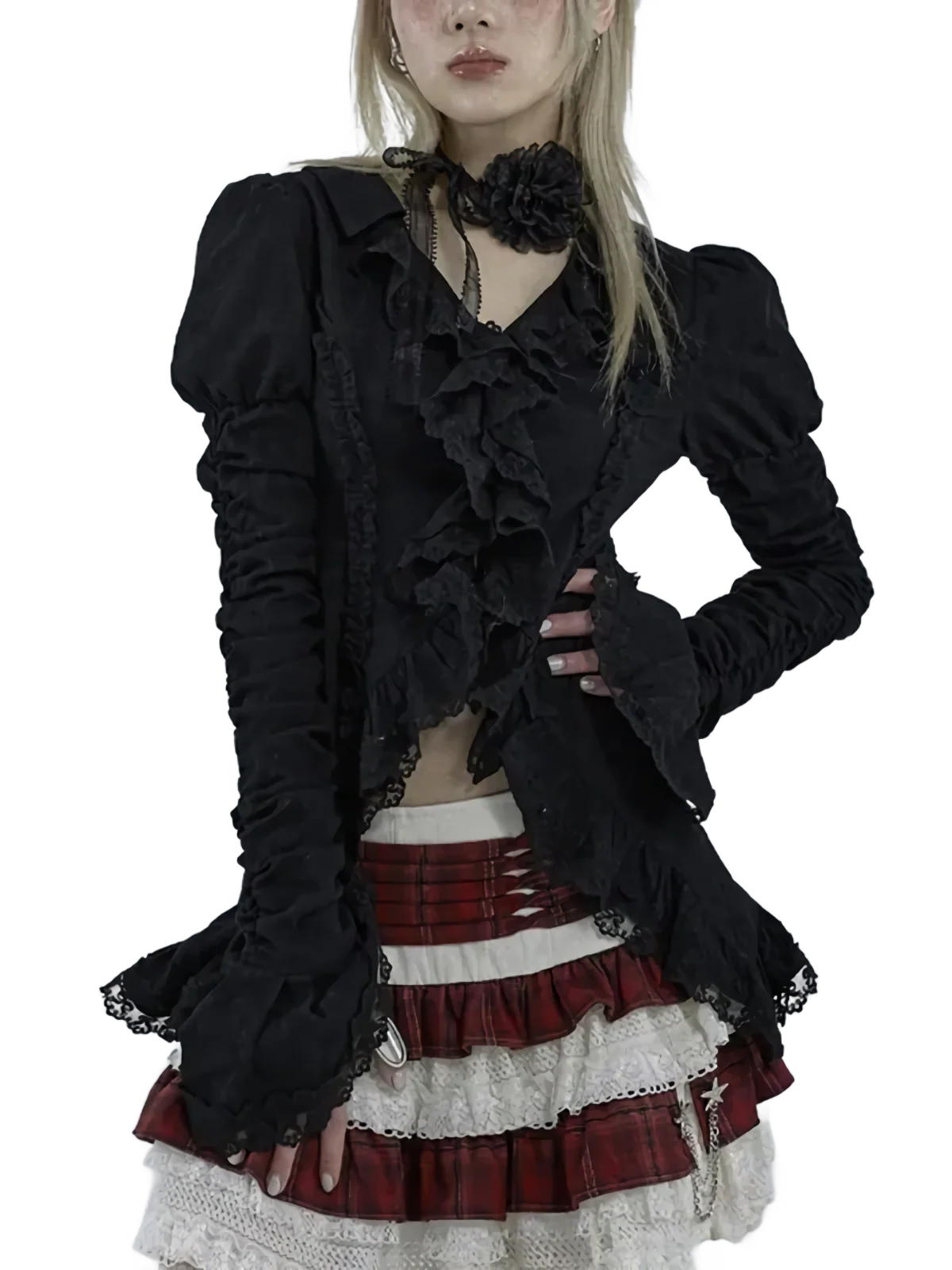'Midnight' Gothic Lace Blouse