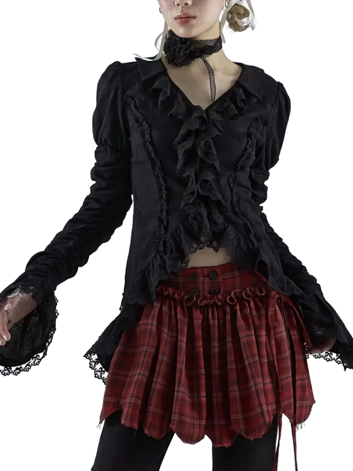 'Midnight' Gothic Lace Blouse - Image 4