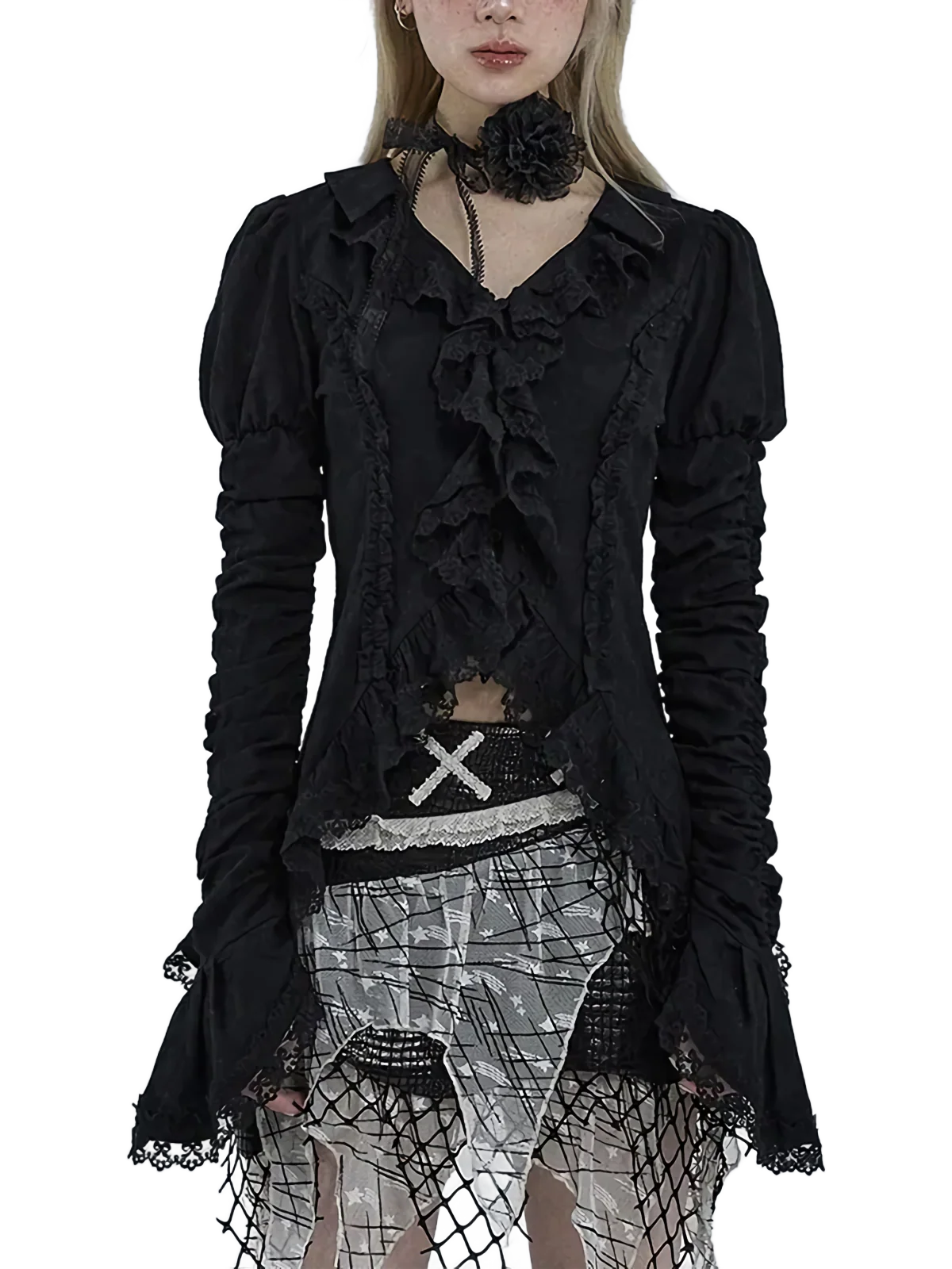 'Midnight' Gothic Lace Blouse - Image 5