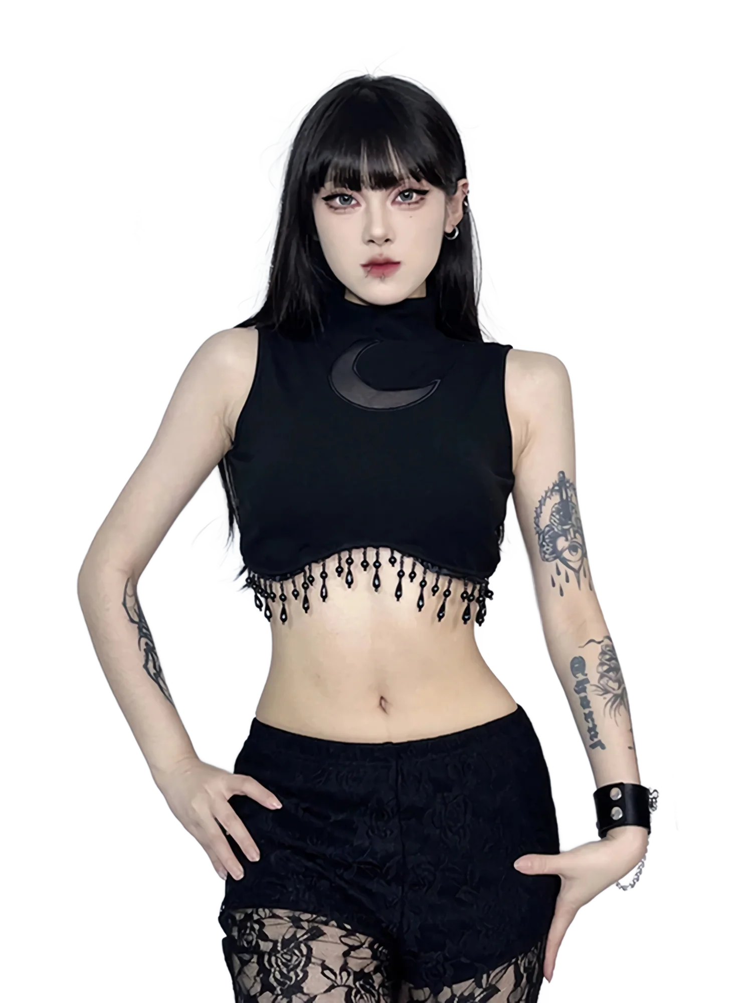'Midnight Moon' Tassel Crop Top - Image 4